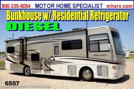 &lt;a href=&quot;http://www.mhsrv.com/thor-motor-coach/&quot;&gt;&lt;img src=&quot;http://www.mhsrv.com/images/sold-thor.jpg&quot; width=&quot;383&quot; height=&quot;141&quot; border=&quot;0&quot; /&gt;&lt;/a&gt;

&lt;object width=&quot;400&quot; height=&quot;300&quot;&gt;&lt;param name=&quot;movie&quot; value=&quot;http://www.youtube.com/v/_D_MrYPO4yY?version=3&amp;amp;hl=en_US&quot;&gt;&lt;/param&gt;&lt;param name=&quot;allowFullScreen&quot; value=&quot;true&quot;&gt;&lt;/param&gt;&lt;param name=&quot;allowscriptaccess&quot; value=&quot;always&quot;&gt;&lt;/param&gt;&lt;embed src=&quot;http://www.youtube.com/v/_D_MrYPO4yY?version=3&amp;amp;hl=en_US&quot; type=&quot;application/x-shockwave-flash&quot; width=&quot;400&quot; height=&quot;300&quot; allowscriptaccess=&quot;always&quot; allowfullscreen=&quot;true&quot;&gt;&lt;/embed&gt;&lt;/object&gt; #1 Volume Selling Thor Motor Coach Dealer in the World. /TX 6/8/13/ MSRP $201,061. New 2014 Thor Motor Coach Palazzo Diesel Pusher. Model 33.3. This Diesel Pusher RV features (2) slide-out rooms including a driver&#39;s side full wall slide, bunk house and booth dinette with LCD TV. Optional equipment includes a Olympic Cherry wood package, Cinnamon Shore full body paint exterior, Auburn Passage interior decor, exterior LCD TV, invisible front paint protection &amp; front electric drop-down over head bunk. The 2014 Palazzo also features a 300 HP Cummins diesel engine with 660 lbs. of torque, Freightliner XC chassis, 6000 Onan diesel generator with AGS, power driver&#39;s seat, inverter, LCD TV/DVD, residential refrigerator, solid surface countertops, (2) ducted roof A/C units, 3-camera monitoring system, one piece windshield, fiberglass storage compartments, fully automatic hydraulic leveling system, automatic entry step, electric patio awning and much more. CALL MOTOR HOME SPECIALIST at 800-335-6054 or Visit MHSRV .com FOR ADDITONAL PHOTOS, DETAILS, BROCHURE, FACTORY WINDOW STICKER, VIDEOS &amp; MORE. At Motor Home Specialist we DO NOT charge any prep or orientation fees like you will find at other dealerships. All sale prices include a 200 point inspection, interior &amp; exterior wash &amp; detail of vehicle, a thorough coach orientation with an MHS technician, an RV Starter&#39;s kit, a nights stay in our delivery park featuring landscaped and covered pads with full hook-ups and much more! Read From Thousands of Testimonials at MHSRV .com and See What They Had to Say About Their Experience at Motor Home Specialist. WHY PAY MORE?...... WHY SETTLE FOR LESS?