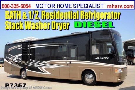 &lt;a href=&quot;http://www.mhsrv.com/thor-motor-coach/&quot;&gt;&lt;img src=&quot;http://www.mhsrv.com/images/sold-thor.jpg&quot; width=&quot;383&quot; height=&quot;141&quot; border=&quot;0&quot; /&gt;&lt;/a&gt; Used 2013 Thor Motor Coach Palazzo Diesel Pusher. / TX 8/2/13/ Model 36.1 Bath &amp; 1/2. This Diesel Pusher RV features (2) slide-out rooms including a driver&#39;s side full wall slide, booth dinette, LED TV, Vintage Maple wood package, Galleria full body paint exterior, Granite Hill interior decor, exterior LCD TV, invisible front paint protection, overhead bunk &amp; stackable washer/dryer. The 2013 Palazzo also features a 300 HP Cummins diesel engine with 660 lbs. of torque, Freightliner XC chassis, 6000 Onan diesel generator with AGS, power driver&#39;s seat, inverter, LCD TV/DVD, residential refrigerator, solid surface countertops, (2) ducted roof A/C units, 3-camera monitoring system, one piece windshield, fiberglass storage compartments, fully automatic hydraulic leveling system, automatic entry step, electric patio awning and much more. CALL MOTOR HOME SPECIALIST at 800-335-6054 or Visit MHSRV .com FOR ADDITONAL PHOTOS, DETAILS, BROCHURE, FACTORY WINDOW STICKER, VIDEOS &amp; MORE. 