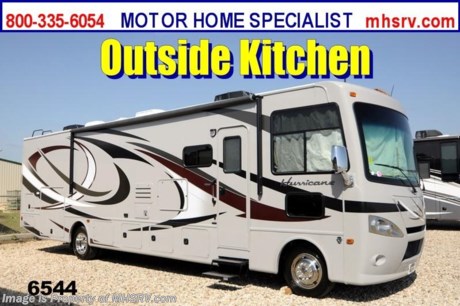 &lt;a href=&quot;http://www.mhsrv.com/thor-motor-coach/&quot;&gt;&lt;img src=&quot;http://www.mhsrv.com/images/sold-thor.jpg&quot; width=&quot;383&quot; height=&quot;141&quot; border=&quot;0&quot; /&gt;&lt;/a&gt;

&lt;object width=&quot;400&quot; height=&quot;300&quot;&gt;&lt;param name=&quot;movie&quot; value=&quot;http://www.youtube.com/v/llh7damqkgE?hl=en_US&amp;amp;version=3&quot;&gt;&lt;/param&gt;&lt;param name=&quot;allowFullScreen&quot; value=&quot;true&quot;&gt;&lt;/param&gt;&lt;param name=&quot;allowscriptaccess&quot; value=&quot;always&quot;&gt;&lt;/param&gt;&lt;embed src=&quot;http://www.youtube.com/v/llh7damqkgE?hl=en_US&amp;amp;version=3&quot; type=&quot;application/x-shockwave-flash&quot; width=&quot;400&quot; height=&quot;300&quot; allowscriptaccess=&quot;always&quot; allowfullscreen=&quot;true&quot;&gt;&lt;/embed&gt;&lt;/object&gt; For the Lowest Price Visit MHSRV .com or Call 800-335-6054. /TX 5/7/13/ New 2014 MSRP $128,698. Thor Motor Coach Hurricane 34F Model. This all new Class A motor home measures approximately 35 feet 10 inches in length &amp; features a 22,000-lb. Ford chassis, a V-10 Ford engine, a full wall slide, a king bed, a leatherette U-Shaped dinette &amp; mid-ship LCD TV with TV swivel-system. Other exciting new features on the 2014 Hurricane 34F include all new progressive styled front and rear caps, taller interior ceiling heights (now 82 inches), a leatherette hide-a-bed sofa, stack washer/dryer prep, automatic leveling jacks, an Onan generator, second auxiliary batteries, electric/gas water heater, rear roof air conditioner, electric entry step, 5,000 lb. hitch and much more. Optional equipment includes the Vintage Maple wood package, Lacquer HD-Max exterior, bedroom LCD TV, solid surface kitchen counter, electric drop down over head bunk above captain&#39;s chairs, heated holding tank pads, Fantastic Fan in kitchen area, valve stem extenders, exterior entertainment center with large LCD TV, 6 way power driver seat, heated power mirrors with integrated side view cameras and a exterior kitchen that includes a 600 watt inverter, refrigerator, storage drawers, preparation counter with sink and a portable gas grill. FOR INTERNET SALE PRICE, ADDITIONAL DETAILS, VIDEOS &amp; MORE PLEASE VISIT MOTOR HOME SPECIALIST at MHSRV .com or Call 800-335-6054. At Motor Home Specialist we DO NOT charge any prep or orientation fees like you will find at other dealerships. All sale prices include a 200 point inspection, interior &amp; exterior wash &amp; detail of vehicle, a thorough coach orientation with an MHS technician, an RV Starter&#39;s kit, a nights stay in our delivery park featuring landscaped and covered pads with full hook-ups and much more! Read From Thousands of Testimonials at MHSRV .com and See What They Had to Say About Their Experience at Motor Home Specialist. WHY PAY MORE?...... WHY SETTLE FOR LESS?