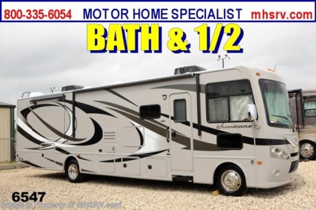 &lt;a href=&quot;http://www.mhsrv.com/thor-motor-coach/&quot;&gt;&lt;img src=&quot;http://www.mhsrv.com/images/sold-thor.jpg&quot; width=&quot;383&quot; height=&quot;141&quot; border=&quot;0&quot; /&gt;&lt;/a&gt; &lt;object width=&quot;400&quot; height=&quot;300&quot;&gt;&lt;param name=&quot;movie&quot; value=&quot;http://www.youtube.com/v/llh7damqkgE?hl=en_US&amp;amp;version=3&quot;&gt;&lt;/param&gt;&lt;param name=&quot;allowFullScreen&quot; value=&quot;true&quot;&gt;&lt;/param&gt;&lt;param name=&quot;allowscriptaccess&quot; value=&quot;always&quot;&gt;&lt;/param&gt;&lt;embed src=&quot;http://www.youtube.com/v/llh7damqkgE?hl=en_US&amp;amp;version=3&quot; type=&quot;application/x-shockwave-flash&quot; width=&quot;400&quot; height=&quot;300&quot; allowscriptaccess=&quot;always&quot; allowfullscreen=&quot;true&quot;&gt;&lt;/embed&gt;&lt;/object&gt; For the Lowest Price Visit MHSRV .com or Call 800-335-6054. ?MS 4/26/13/ - New 2014 MSRP $125,532. Thor Motor Coach Hurricane 34E Bath &amp; 1/2 Model. This all new Class A motor home measures approximately 35 feet 5 inches in length &amp; features a 22,000 lb. Ford chassis, a V-10 Ford engine, (2) slide-out rooms, a leatherette U-Shaped dinette &amp; a feature wall LCD TV that is viewable even when traveling. Other exciting new features on the 2014 Hurricane 34E include all new progressive styled front and rear caps, taller interior ceiling heights (now 82 inches), a floor to ceiling pantry, a leatherette hide-a-bed sofa, stack washer/dryer prep, automatic leveling jacks, an Onan generator, second auxiliary batteries, electric/gas water heater, rear roof air conditioner, electric entry step, 5,000 lb. hitch and much more. Optional equipment includes the Olympic Cherry wood package, Carbon HD-Max exterior, bedroom LCD TV, solid surface kitchen counter, exterior TV, electric drop down over head bunk above captain&#39;s chairs, heated holding tank pads, Fantastic Fan in kitchen area, valve stem extenders, 6 way power driver seat and heated power mirrors with integrated side view cameras. FOR FOR INTERNET SALE PRICE, ADDITIONAL DETAILS, VIDEOS &amp; MORE PLEASE VISIT MOTOR HOME SPECIALIST at MHSRV .com or Call 800-335-6054. At Motor Home Specialist we DO NOT charge any prep or orientation fees like you will find at other dealerships. All sale prices include a 200 point inspection, interior &amp; exterior wash &amp; detail of vehicle, a thorough coach orientation with an MHS technician, an RV Starter&#39;s kit, a nights stay in our delivery park featuring landscaped and covered pads with full hook-ups and much more! Read From Thousands of Testimonials at MHSRV .com and See What They Had to Say About Their Experience at Motor Home Specialist. WHY PAY MORE?...... WHY SETTLE FOR LESS?