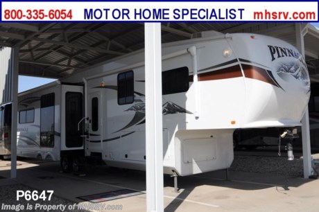 &lt;a href=&quot;http://www.mhsrv.com/5th-wheels/&quot;&gt;&lt;img src=&quot;http://www.mhsrv.com/images/sold-5thwheel.jpg&quot; width=&quot;383&quot; height=&quot;141&quot; border=&quot;0&quot; /&gt;&lt;/a&gt; Used Jayco RV /TX 3/7/13/ - 2011 Jayco Pinnacle(36REQS) is approximately 38 feet in length with 4 slides, power patio awning, slide-out room toppers, electric/gas water heater, 50 Amp service, pass-thru storage, aluminum wheels, LED running lights, black tank rinsing system, exterior shower, roof ladder, sofa with queen hide-a-bed, free standing table that extends, 4 dinette chairs, 2 Lazy Boy style recliners, computer desk, day/night shades, ceiling fan, kitchen island, fireplace, microwave, 3 burner range with oven, central vacuum, solid surface kitchen counter, sink covers, 4 door refrigerator, all in 1 bath, glass door shower, king size bed, 2 ducted roof A/Cs, 2 LCD TVs and much more. For complete details visit Motor Home Specialist at MHSRV .com or 800-335-6054.