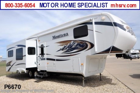 &lt;a href=&quot;http://www.mhsrv.com/5th-wheels/&quot;&gt;&lt;img src=&quot;http://www.mhsrv.com/images/sold-5thwheel.jpg&quot; width=&quot;383&quot; height=&quot;141&quot; border=&quot;0&quot; /&gt;&lt;/a&gt; Used Keystone RV /TX 6/8/13/ - 2010 Keystone Montana (3400RL) is approximately 37 feet in length with 4 slides, power patio awning, 50 Amp service, pass-thru storage, aluminum wheels, black tank rinsing system, water filtration system, roof ladder, sofa with queen hide-a-bed, free standing table that extends, 4 dinette chairs, 2 Lazy boy style recliner, computer desk, day/night shades, Fantastic Fan, ceiling fan, fireplace, kitchen island, 3 burner range with gas oven, convection microwave, solid surface counter, sink covers, 4 door refrigerator, glass door shower with seat, queen size bed, ducted roof A/C and 2 LCD TVs. For complete details visit Motor Home Specialist at MHSRV .com or 800-335-6054.