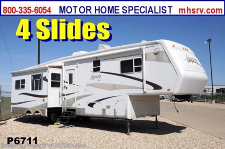 &lt;a href=&quot;http://www.mhsrv.com/jayco-rv/&quot;&gt;&lt;img src=&quot;http://www.mhsrv.com/images/sold-jayco.jpg&quot; width=&quot;383&quot; height=&quot;141&quot; border=&quot;0&quot; /&gt;&lt;/a&gt; Used Jayco RV /TX 3/28/13/ - 2004 Jayco Legacy (3780RLQS) is approximately 37 feet in length with 4 slides, a power patio awning, slide-out room toppers, electric/gas water heater, 50 Amp service, pass-thru storage, aluminum wheels, black tank rinsing system, exterior shower, roof ladder, leather sofa with queen Hide-A-Bed, free standing table that extends, 4 dinette chairs, Lazy Boy style recliner, leather chair with ottoman, computer desk, blinds, ceiling fan, fireplace, kitchen island, microwave, 3 burner range with gas oven, solid surface counters, sink covers, refrigerator, washer/dryer combo, queen sized bed, ducted roof A/C, TV with CD/DVD player and surround sound system. For complete details visit Motor Home Specialist at MHSRV .com or 800-335-6054.
