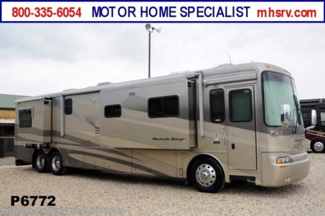 &lt;a href=&quot;http://www.mhsrv.com/newmar-rv/&quot;&gt;&lt;img src=&quot;http://www.mhsrv.com/images/sold-newmar.jpg&quot; width=&quot;383&quot; height=&quot;141&quot; border=&quot;0&quot; /&gt;&lt;/a&gt; Used Newmar RV /TX 4/13/13/ - 2005 Newmar Dutchstar (4320) with 4 slides and 39,682 miles. This RV is approximately 42 feet in length with a 400 HP Caterpillar engine with side radiator, Allison 6 speed automatic transmission, Spartan raised rail chassis with IFS and tag axle, 8KW Onan diesel generator, power patio and door awnings, window awnings, slide-out room toppers, Hydro-Hot water heater, 50 Amp power cord reel, pass-thru storage with side swing baggage doors, full length slide out cargo tray and half length slide out cargo tray, aluminum wheels, keyless entry, bay heater, solar panel, automatic hydraulic leveling system, back up camera, exterior entertainment center, Xantrax inverter, ceramic tile floors, solid surface counters, washer/dryer combo, dual pane windows, king size pillow top mattress, 2 ducted roof A/Cs and 3 TVs with CD/DVD players. For complete details visit Motor Home Specialist at MHSRV .com or 800-335-6054.