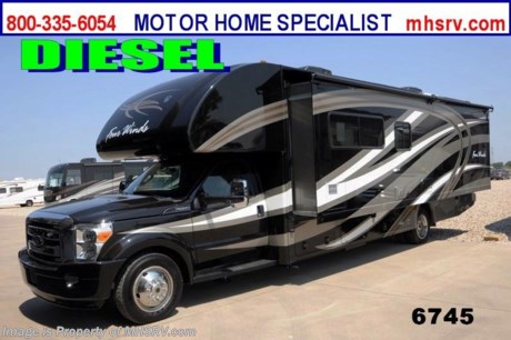 &lt;a href=&quot;http://www.mhsrv.com/thor-motor-coach/&quot;&gt;&lt;img src=&quot;http://www.mhsrv.com/images/sold-thor.jpg&quot; width=&quot;383&quot; height=&quot;141&quot; border=&quot;0&quot; /&gt;&lt;/a&gt;

&lt;object width=&quot;400&quot; height=&quot;300&quot;&gt;&lt;param name=&quot;movie&quot; value=&quot;http://www.youtube.com/v/fBpsq4hH-Ws?version=3&amp;amp;hl=en_US&quot;&gt;&lt;/param&gt;&lt;param name=&quot;allowFullScreen&quot; value=&quot;true&quot;&gt;&lt;/param&gt;&lt;param name=&quot;allowscriptaccess&quot; value=&quot;always&quot;&gt;&lt;/param&gt;&lt;embed src=&quot;http://www.youtube.com/v/fBpsq4hH-Ws?version=3&amp;amp;hl=en_US&quot; type=&quot;application/x-shockwave-flash&quot; width=&quot;400&quot; height=&quot;300&quot; allowscriptaccess=&quot;always&quot; allowfullscreen=&quot;true&quot;&gt;&lt;/embed&gt;&lt;/object&gt; MSRP $158,748. 2014 Thor Motor Coach 33SW Super C model motor home / TX 7/29/13/ with a full wall slide. This unit is powered by the powerful 300 HP Powerstroke 6.7L diesel engine with 660 lb. ft. of torque. It rides on a Ford F-550 chassis with a 6-speed automatic transmission and boast a big 10,000 lb. hitch, rear pass-thru MEGA-Storage, extreme duty 4 wheel ABS disc brakes and an electronic brake controller integrated into the dash. Options include the beautiful Black Magic full body paint exterior, Vintage Maple cabinetry, single child safety tether, (2) Fantastic Fans including one in the overhead bunk area, exterior entertainment center and an upgraded 6.0 KW Onan diesel generator. The Four Winds 33SW is approximately 34 feet 6 inches long and also features a plush U-shaped dinette and sofa, (2) roof air conditioners, gel coat fiberglass exterior, power patio awning, automatic hydraulic leveling system, residential refrigerator, house inverter, 30 inch over the range microwave, back-up monitor with side view cameras, remote heated exterior mirrors, power windows and locks, leatherette driver &amp; passenger captain&#39;s chairs, fiberglass running boards, keyless cab entry, valve stem extenders, soft touch ceilings, bedroom LCD TV with DVD player, large LCD TV with DVD player in the living area on a swivel, heated holding tanks and a king sized bed with upgraded mattress. Motor Home Specialist is the #1 Thor Motor Coach Dealer in the World. For additional information about this incredible Super C motor home please feel free to visit MHSRV .com or call Motor Home Specialist at 800-335-6054. At Motor Home Specialist we DO NOT charge any prep or orientation fees like you will find at other dealerships. All sale prices include a 200 point inspection, interior &amp; exterior wash &amp; detail of vehicle, a thorough coach orientation with an MHS technician, an RV Starter&#39;s kit, a nights stay in our delivery park featuring landscaped and covered pads with full hook-ups and much more! Read From Thousands of Testimonials at MHSRV .com and See What They Had to Say About Their Experience at Motor Home Specialist. WHY PAY MORE?...... WHY SETTLE FOR LESS?