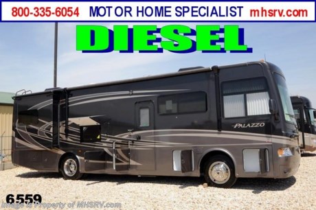 &lt;a href=&quot;http://www.mhsrv.com/thor-motor-coach/&quot;&gt;&lt;img src=&quot;http://www.mhsrv.com/images/sold-thor.jpg&quot; width=&quot;383&quot; height=&quot;141&quot; border=&quot;0&quot; /&gt;&lt;/a&gt;

&lt;object width=&quot;400&quot; height=&quot;300&quot;&gt;&lt;param name=&quot;movie&quot; value=&quot;http://www.youtube.com/v/_D_MrYPO4yY?version=3&amp;amp;hl=en_US&quot;&gt;&lt;/param&gt;&lt;param name=&quot;allowFullScreen&quot; value=&quot;true&quot;&gt;&lt;/param&gt;&lt;param name=&quot;allowscriptaccess&quot; value=&quot;always&quot;&gt;&lt;/param&gt;&lt;embed src=&quot;http://www.youtube.com/v/_D_MrYPO4yY?version=3&amp;amp;hl=en_US&quot; type=&quot;application/x-shockwave-flash&quot; width=&quot;400&quot; height=&quot;300&quot; allowscriptaccess=&quot;always&quot; allowfullscreen=&quot;true&quot;&gt;&lt;/embed&gt;&lt;/object&gt; #1 Volume Selling Thor Motor Coach Dealer in the World. /TX 7/7/13/ MSRP $204,436. All New 2014 Thor Motor Coach Palazzo Diesel Pusher. Model 33.3. This Diesel Pusher RV features (2) slide-out rooms including a driver&#39;s side full wall slide, bunk beds and booth dinette with LCD TV. Optional equipment includes a Auburn Passage wood package, Folkstone full body paint exterior, Granite Hill interior decor, exterior LCD TV, invisible front paint protection &amp; front electric drop-down over head bunk. The 2014 Palazzo also features a 300 HP Cummins diesel engine with 660 lbs. of torque, Freightliner XC chassis, 6000 Onan diesel generator with AGS, power driver&#39;s seat, inverter, LCD TV/DVD, residential refrigerator, solid surface countertops, (2) ducted roof A/C units, 3-camera monitoring system, one piece windshield, fiberglass storage compartments, fully automatic hydraulic leveling system, automatic entry step, electric patio awning and much more. CALL MOTOR HOME SPECIALIST at 800-335-6054 or Visit MHSRV .com FOR ADDITONAL PHOTOS, DETAILS, BROCHURE, FACTORY WINDOW STICKER, VIDEOS &amp; MORE. At Motor Home Specialist we DO NOT charge any prep or orientation fees like you will find at other dealerships. All sale prices include a 200 point inspection, interior &amp; exterior wash &amp; detail of vehicle, a thorough coach orientation with an MHS technician, an RV Starter&#39;s kit, a nights stay in our delivery park featuring landscaped and covered pads with full hook-ups and much more! Read From Thousands of Testimonials at MHSRV .com and See What They Had to Say About Their Experience at Motor Home Specialist. WHY PAY MORE?...... WHY SETTLE FOR LESS?