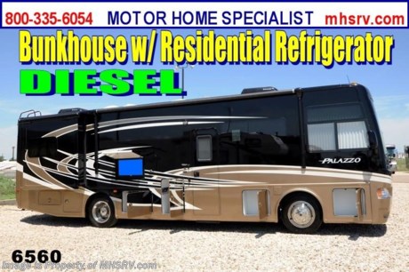 &lt;a href=&quot;http://www.mhsrv.com/thor-motor-coach/&quot;&gt;&lt;img src=&quot;http://www.mhsrv.com/images/sold-thor.jpg&quot; width=&quot;383&quot; height=&quot;141&quot; border=&quot;0&quot; /&gt;&lt;/a&gt;

&lt;object width=&quot;400&quot; height=&quot;300&quot;&gt;&lt;param name=&quot;movie&quot; value=&quot;http://www.youtube.com/v/_D_MrYPO4yY?version=3&amp;amp;hl=en_US&quot;&gt;&lt;/param&gt;&lt;param name=&quot;allowFullScreen&quot; value=&quot;true&quot;&gt;&lt;/param&gt;&lt;param name=&quot;allowscriptaccess&quot; value=&quot;always&quot;&gt;&lt;/param&gt;&lt;embed src=&quot;http://www.youtube.com/v/_D_MrYPO4yY?version=3&amp;amp;hl=en_US&quot; type=&quot;application/x-shockwave-flash&quot; width=&quot;400&quot; height=&quot;300&quot; allowscriptaccess=&quot;always&quot; allowfullscreen=&quot;true&quot;&gt;&lt;/embed&gt;&lt;/object&gt; #1 Volume Selling Thor Motor Coach Dealer in the World. /CA 7/5/13/ MSRP $204,436. All New 2014 Thor Motor Coach Palazzo Diesel Pusher. Model 33.3. This Diesel Pusher RV features (2) slide-out rooms including a driver&#39;s side full wall slide, bunkbeds and booth dinette with LCD TV. Optional equipment includes a Vintage Maple wood package, Galleria full body paint exterior, Granite Hill interior decor, exterior LCD TV, invisible front paint protection &amp; front electric drop-down over head bunk. The 2014 Palazzo also features a 300 HP Cummins diesel engine with 660 lbs. of torque, Freightliner XC chassis, 6000 Onan diesel generator with AGS, power driver&#39;s seat, inverter, LCD TV/DVD, residential refrigerator, solid surface countertops, (2) ducted roof A/C units, 3-camera monitoring system, one piece windshield, fiberglass storage compartments, fully automatic hydraulic leveling system, automatic entry step, electric patio awning and much more. CALL MOTOR HOME SPECIALIST at 800-335-6054 or Visit MHSRV .com FOR ADDITONAL PHOTOS, DETAILS, BROCHURE, FACTORY WINDOW STICKER, VIDEOS &amp; MORE. At Motor Home Specialist we DO NOT charge any prep or orientation fees like you will find at other dealerships. All sale prices include a 200 point inspection, interior &amp; exterior wash &amp; detail of vehicle, a thorough coach orientation with an MHS technician, an RV Starter&#39;s kit, a nights stay in our delivery park featuring landscaped and covered pads with full hook-ups and much more! Read From Thousands of Testimonials at MHSRV .com and See What They Had to Say About Their Experience at Motor Home Specialist. WHY PAY MORE?...... WHY SETTLE FOR LESS?