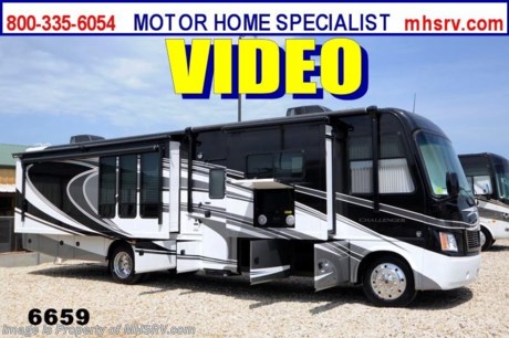 &lt;a href=&quot;http://www.mhsrv.com/thor-motor-coach/&quot;&gt;&lt;img src=&quot;http://www.mhsrv.com/images/sold-thor.jpg&quot; width=&quot;383&quot; height=&quot;141&quot; border=&quot;0&quot; /&gt;&lt;/a&gt;

&lt;object width=&quot;400&quot; height=&quot;300&quot;&gt;&lt;param name=&quot;movie&quot; value=&quot;http://www.youtube.com/v/8a8vkhMKqGc?version=3&amp;amp;hl=en_US&quot;&gt;&lt;/param&gt;&lt;param name=&quot;allowFullScreen&quot; value=&quot;true&quot;&gt;&lt;/param&gt;&lt;param name=&quot;allowscriptaccess&quot; value=&quot;always&quot;&gt;&lt;/param&gt;&lt;embed src=&quot;http://www.youtube.com/v/8a8vkhMKqGc?version=3&amp;amp;hl=en_US&quot; type=&quot;application/x-shockwave-flash&quot; width=&quot;400&quot; height=&quot;300&quot; allowscriptaccess=&quot;always&quot; allowfullscreen=&quot;true&quot;&gt;&lt;/embed&gt;&lt;/object&gt; #1 THOR MOTOR COACH DEALER IN AMERICA! /TN 6/24/13/ For the Lowest Price Please Visit MHSRV .com or Call 800-335-6054. MSRP $160,390. New 2014 Thor Motor Coach Challenger. Model 37KT. This luxury RV measures approximately 37 feet 10 inches in length and features (3) slide-out rooms. The all new KT floor plan is highlighted by the Beautiful fireplace in the living room, king size bed and a Large LCD TV. Optional equipment includes Olympic Cherry wood package, Silver Medallion Full Body Paint exterior,  residential refrigerator, 1800 Watt inverter, 3 burner range with oven, 2 folding chairs and dual pane windows. The 2014 TMC Challenger also features one of the most impressive lists of standard equipment in the RV industry including a Ford 6.8L Triton V-10 engine, 5-speed automatic transmission, 22-Series ford chassis with aluminum wheels, automatic leveling system with touch pad controls, electric patio awning, side hinged baggage doors, iPod docking station, exterior entertainment center, back-up camera, side view cameras, DVD, LCD TVs, day/night shades, solid surface kitchen counter, dual roof A/C units, 5500 Onan generator, gas/electric water heater, exterior shower, heated and enclosed holding tanks and much more. CALL MOTOR HOME SPECIALIST at 800-335-6054 or Visit MHSRV .com FOR ADDITONAL PHOTOS, DETAILS, BROCHURE, WINDOW STICKER, VIDEOS &amp; MORE. At Motor Home Specialist we DO NOT charge any prep or orientation fees like you will find at other dealerships. All sale prices include a 200 point inspection, interior &amp; exterior wash &amp; detail of vehicle, a thorough coach orientation with an MHS technician, an RV Starter&#39;s kit, a nights stay in our delivery park featuring landscaped and covered pads with full hook-ups and much more! Read From Thousands of Testimonials at MHSRV .com and See What They Had to Say About Their Experience at Motor Home Specialist. WHY PAY MORE?...... WHY SETTLE FOR LESS?
