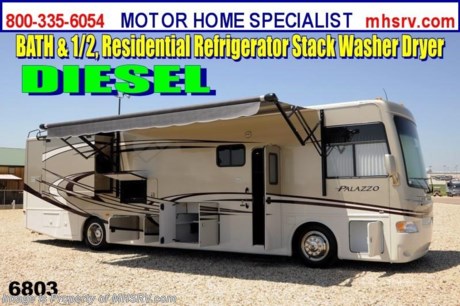 &lt;a href=&quot;http://www.mhsrv.com/thor-motor-coach/&quot;&gt;&lt;img src=&quot;http://www.mhsrv.com/images/sold-thor.jpg&quot; width=&quot;383&quot; height=&quot;141&quot; border=&quot;0&quot; /&gt;&lt;/a&gt; MHSRV is celebrating the 4th of July all Month long! We will Donate $1,000 to the Intrepid Fallen Heroes Fund with purchase of this unit. Offer ends July 31st, 2013. / CA 8/24/13/ &lt;object width=&quot;400&quot; height=&quot;300&quot;&gt;&lt;param name=&quot;movie&quot; value=&quot;http://www.youtube.com/v/_D_MrYPO4yY?version=3&amp;amp;hl=en_US&quot;&gt;&lt;/param&gt;&lt;param name=&quot;allowFullScreen&quot; value=&quot;true&quot;&gt;&lt;/param&gt;&lt;param name=&quot;allowscriptaccess&quot; value=&quot;always&quot;&gt;&lt;/param&gt;&lt;embed src=&quot;http://www.youtube.com/v/_D_MrYPO4yY?version=3&amp;amp;hl=en_US&quot; type=&quot;application/x-shockwave-flash&quot; width=&quot;400&quot; height=&quot;300&quot; allowscriptaccess=&quot;always&quot; allowfullscreen=&quot;true&quot;&gt;&lt;/embed&gt;&lt;/object&gt; #1 Volume Selling Thor Motor Coach Dealer in the World. MSRP $206,754. All New 2013 Thor Motor Coach Palazzo Diesel Pusher. Model 36.1 Bath &amp; 1/2. This Diesel Pusher RV features (2) slide-out rooms including a driver&#39;s side full wall slide, booth dinette, LED TV and optional stack washer/dryer set. Optional equipment includes a Vintage Maple wood package, Cinnamon Shore full body paint exterior, Summer Song interior decor, exterior LCD TV, invisible front paint protection, overhead bunk &amp; stackable washer/dryer. The 2013 Palazzo also features a 300 HP Cummins diesel engine with 660 lbs. of torque, Freightliner XC chassis, 6000 Onan diesel generator with AGS, power driver&#39;s seat, inverter, LCD TV/DVD, residential refrigerator, solid surface countertops, (2) ducted roof A/C units, 3-camera monitoring system, one piece windshield, fiberglass storage compartments, fully automatic hydraulic leveling system, automatic entry step, electric patio awning and much more. CALL MOTOR HOME SPECIALIST at 800-335-6054 or Visit MHSRV .com FOR ADDITONAL PHOTOS, DETAILS, BROCHURE, FACTORY WINDOW STICKER, VIDEOS &amp; MORE. At Motor Home Specialist we DO NOT charge any prep or orientation fees like you will find at other dealerships. All sale prices include a 200 point inspection, interior &amp; exterior wash &amp; detail of vehicle, a thorough coach orientation with an MHS technician, an RV Starter&#39;s kit, a nights stay in our delivery park featuring landscaped and covered pads with full hook-ups and much more! Read From Thousands of Testimonials at MHSRV .com and See What They Had to Say About Their Experience at Motor Home Specialist. WHY PAY MORE?...... WHY SETTLE FOR LESS?