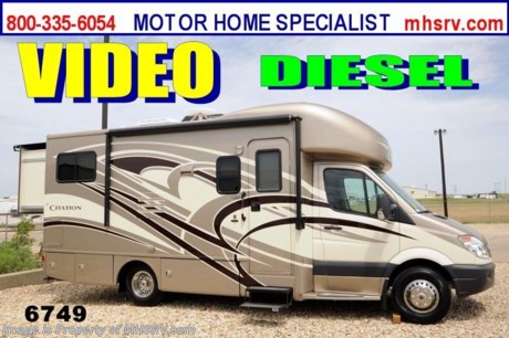 &lt;a href=&quot;http://www.mhsrv.com/thor-motor-coach/&quot;&gt;&lt;img src=&quot;http://www.mhsrv.com/images/sold-thor.jpg&quot; width=&quot;383&quot; height=&quot;141&quot; border=&quot;0&quot; /&gt;&lt;/a&gt; MHSRV is celebrating the 4th of July all Month long! / TX 7/29/13/ We will Donate $1,000 to the Intrepid Fallen Heroes Fund with purchase of this unit. Offer ends July 31st, 2013. &lt;object width=&quot;400&quot; height=&quot;300&quot;&gt;&lt;param name=&quot;movie&quot; value=&quot;http://www.youtube.com/v/HQY4eaKwnWQ?hl=en_US&amp;amp;version=3&quot;&gt;&lt;/param&gt;&lt;param name=&quot;allowFullScreen&quot; value=&quot;true&quot;&gt;&lt;/param&gt;&lt;param name=&quot;allowscriptaccess&quot; value=&quot;always&quot;&gt;&lt;/param&gt;&lt;embed src=&quot;http://www.youtube.com/v/HQY4eaKwnWQ?hl=en_US&amp;amp;version=3&quot; type=&quot;application/x-shockwave-flash&quot; width=&quot;400&quot; height=&quot;300&quot; allowscriptaccess=&quot;always&quot; allowfullscreen=&quot;true&quot;&gt;&lt;/embed&gt;&lt;/object&gt; MSRP $128,995. For Sale Price, Video Demonstration &amp; Additional Photos Call 800-335-6054 or Visit MHSRV .com  New 2014 Thor Motor Coach Chateau Citation Sprinter Diesel. Model 24SR. This RV measures approximately 24ft. 6in. in length &amp; features 2 slide-out rooms. Optional equipment includes the Irish Cream full body paint exterior, LCD TV in bedroom, leatherette Hide-A-Bed w/air mattress and pedestal table, solid surface kitchen counter, cabover storage, Fantastic Fan, wood dash applique, Onan diesel generator, heated holding tank pads &amp; second auxiliary battery. The all new 2014 Chateau Citation Sprinter also features a turbo diesel engine, AM/FM/CD, power windows &amp; locks, keyless entry &amp; much more. For additional photos and information on this unit please visit Motor Home Specialist at MHSRV .com or call 800-335-6054. At Motor Home Specialist we DO NOT charge any prep or orientation fees like you will find at other dealerships. All sale prices include a 200 point inspection, interior &amp; exterior wash &amp; detail of vehicle, a thorough coach orientation with an MHS technician, an RV Starter&#39;s kit, a nights stay in our delivery park featuring landscaped and covered pads with full hook-ups and much more! Read From Thousands of Testimonials at MHSRV .com and See What They Had to Say About Their Experience at Motor Home Specialist. WHY PAY MORE?...... WHY SETTLE FOR LESS?