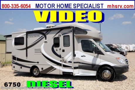 &lt;a href=&quot;http://www.mhsrv.com/thor-motor-coach/&quot;&gt;&lt;img src=&quot;http://www.mhsrv.com/images/sold-thor.jpg&quot; width=&quot;383&quot; height=&quot;141&quot; border=&quot;0&quot; /&gt;&lt;/a&gt; MHSRV is celebrating the 4th of July all Month long! / LA 7/29/13/ We will Donate $1,000 to the Intrepid Fallen Heroes Fund with purchase of this unit. Offer ends July 31st, 2013. &lt;object width=&quot;400&quot; height=&quot;300&quot;&gt;&lt;param name=&quot;movie&quot; value=&quot;http://www.youtube.com/v/HQY4eaKwnWQ?hl=en_US&amp;amp;version=3&quot;&gt;&lt;/param&gt;&lt;param name=&quot;allowFullScreen&quot; value=&quot;true&quot;&gt;&lt;/param&gt;&lt;param name=&quot;allowscriptaccess&quot; value=&quot;always&quot;&gt;&lt;/param&gt;&lt;embed src=&quot;http://www.youtube.com/v/HQY4eaKwnWQ?hl=en_US&amp;amp;version=3&quot; type=&quot;application/x-shockwave-flash&quot; width=&quot;400&quot; height=&quot;300&quot; allowscriptaccess=&quot;always&quot; allowfullscreen=&quot;true&quot;&gt;&lt;/embed&gt;&lt;/object&gt; MSRP $118,015. For Sale Price, Video Demonstration &amp; Additional Photos Call 800-335-6054 or Visit MHSRV .com  New 2014 Thor Motor Coach Chateau Citation Sprinter Diesel. Model 24SR. This RV measures approximately 24ft. 6in. in length &amp; features 2 slide-out rooms. Optional equipment includes the Sapphire HD-MAX exterior, LCD TV in bedroom, leatherette Hide-A-Bed w/air mattress and pedestal table, solid surface kitchen counter, Fantastic Fan, wood dash applique, Onan diesel generator, heated holding tank pads &amp; second auxiliary battery. The all new 2014 Chateau Citation Sprinter also features a turbo diesel engine, AM/FM/CD, power windows &amp; locks, keyless entry &amp; much more. For additional photos and information on this unit please visit Motor Home Specialist at MHSRV .com or call 800-335-6054. At Motor Home Specialist we DO NOT charge any prep or orientation fees like you will find at other dealerships. All sale prices include a 200 point inspection, interior &amp; exterior wash &amp; detail of vehicle, a thorough coach orientation with an MHS technician, an RV Starter&#39;s kit, a nights stay in our delivery park featuring landscaped and covered pads with full hook-ups and much more! Read From Thousands of Testimonials at MHSRV .com and See What They Had to Say About Their Experience at Motor Home Specialist. WHY PAY MORE?...... WHY SETTLE FOR LESS?