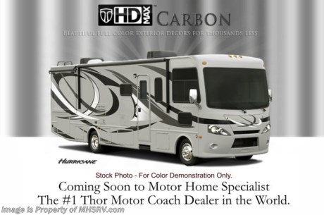 &lt;a href=&quot;http://www.mhsrv.com/thor-motor-coach/&quot;&gt;&lt;img src=&quot;http://www.mhsrv.com/images/sold-thor.jpg&quot; width=&quot;383&quot; height=&quot;141&quot; border=&quot;0&quot; /&gt;&lt;/a&gt;

&lt;object width=&quot;400&quot; height=&quot;300&quot;&gt;&lt;param name=&quot;movie&quot; value=&quot;http://www.youtube.com/v/fBpsq4hH-Ws?version=3&amp;amp;hl=en_US&quot;&gt;&lt;/param&gt;&lt;param name=&quot;allowFullScreen&quot; value=&quot;true&quot;&gt;&lt;/param&gt;&lt;param name=&quot;allowscriptaccess&quot; value=&quot;always&quot;&gt;&lt;/param&gt;&lt;embed src=&quot;http://www.youtube.com/v/fBpsq4hH-Ws?version=3&amp;amp;hl=en_US&quot; type=&quot;application/x-shockwave-flash&quot; width=&quot;400&quot; height=&quot;300&quot; allowscriptaccess=&quot;always&quot; allowfullscreen=&quot;true&quot;&gt;&lt;/embed&gt;&lt;/object&gt;For the Lowest Price Visit MHSRV .com or Call 800-335-6054. /TX 6/17/13/ The All New 2014 Thor Motor Coach Hurricane Model 34J MSRP $129,373. This all new Class A bunkbed motor home is approximately 35 foot 5 inches wide and  features a Ford chassis, a V-10 Ford engine, a full wall slide, dream booth dinette, bunk beds with convertible sofa feature, side hinged baggage doors, king size bed, 32 inch LCD TV in the living area &amp; a 68 inch Hide-A-Bed sofa w/air mattress. Other exciting features on the 2014 Hurricane include automatic leveling jacks,5.5KW Onan generator, dual auxiliary batteries, electric patio awning, roof ladder, electric entry step, 5,000 lb. hitch, back-up camera, double door refrigerator, (2) 13.5 BTU ducted roof A/Cs and much more. Optional equipment includes the all new Vintage Maple wood package, Carbon HD-Max exterior, bedroom LCD TV, LCD TV for each bunkbed, exterior entertainment system, 600 Watt inverter, exterior refrigerator, portable gas grill, exterior sink, solid surface kitchen counter, front electric drop-down over head bunk, attic fan in kitchen, heated holding tank pads, valve stem extenders, six way power driver seat and heated power mirrors with integrated side view cameras. For INTERNET SALE PRICE, ADDITIONAL PHOTOS, DETAILS, VIDEOS &amp; MORE PLEASE VISIT MOTOR HOME SPECIALIST at MHSRV .com or Call 800-335-6054. At Motor Home Specialist we DO NOT charge any prep or orientation fees like you will find at other dealerships. All sale prices include a 200 point inspection, interior &amp; exterior wash &amp; detail of vehicle, a thorough coach orientation with an MHS technician, an RV Starter&#39;s kit, a nights stay in our delivery park featuring landscaped and covered pads with full hook-ups and much more! Read From Thousands of Testimonials at MHSRV .com and See What They Had to Say About Their Experience at Motor Home Specialist. WHY PAY MORE?...... WHY SETTLE FOR LESS?