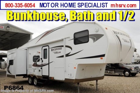 &lt;a href=&quot;http://www.mhsrv.com/5th-wheels/&quot;&gt;&lt;img src=&quot;http://www.mhsrv.com/images/sold-5thwheel.jpg&quot; width=&quot;383&quot; height=&quot;141&quot; border=&quot;0&quot; /&gt;&lt;/a&gt; Used Rockwood RV /AR 4/23/13/ - 2011 Rockwood Signature Ultra Lite is a bath &amp; 1/2 with a bunk room that is approximately 30 feet in length with 2 slides, power patio awning, water heater, pass-thru storage, aluminum wheels, black tank rinsing system, tank heater, exterior shower, roof ladder, sofa with queen hide-a-bed, u-shaped dinette that converts to sleeper, day/night shades, ceiling fan, fold up counter, microwave, 3 burner range with gas oven, sink covers, refrigerator, glass door shower, ducted roof A/C and 2 LCD TVs. For additional information and photos please visit Motor Home Specialist at www.MHSRV.com or call 800-335-6054.