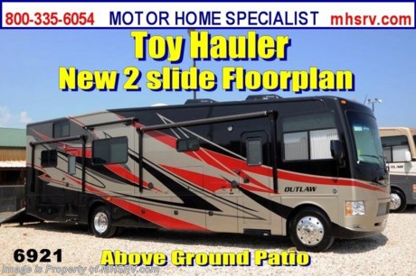 &lt;a href=&quot;http://www.mhsrv.com/thor-motor-coach/&quot;&gt;&lt;img src=&quot;http://www.mhsrv.com/images/sold-thor.jpg&quot; width=&quot;383&quot; height=&quot;141&quot; border=&quot;0&quot; /&gt;&lt;/a&gt; Purchase any time before the World&#39;s RV Show ends Sept. 14th, 2013 and MHSRV will Donate $1,000 to the Intrepid Fallen Heroes Fund with purchase of this unit. Complete details at MHSRV .com or 800-335-6054. / OK 8/24/13/ &lt;object width=&quot;400&quot; height=&quot;300&quot;&gt;&lt;param name=&quot;movie&quot; value=&quot;http://www.youtube.com/v/3ISEXmsKvKw?version=3&amp;amp;hl=en_US&quot;&gt;&lt;/param&gt;&lt;param name=&quot;allowFullScreen&quot; value=&quot;true&quot;&gt;&lt;/param&gt;&lt;param name=&quot;allowscriptaccess&quot; value=&quot;always&quot;&gt;&lt;/param&gt;&lt;embed src=&quot;http://www.youtube.com/v/3ISEXmsKvKw?version=3&amp;amp;hl=en_US&quot; type=&quot;application/x-shockwave-flash&quot; width=&quot;400&quot; height=&quot;300&quot; allowscriptaccess=&quot;always&quot; allowfullscreen=&quot;true&quot;&gt;&lt;/embed&gt;&lt;/object&gt;For the Lowest Price Please Visit MHSRV .com or Call 800-335-6054. #1 Thor Motor Coach &amp; Outlaw Toy Hauler Dealer in the World. MSRP $170,424. New 2014 Thor Motor Coach Outlaw Toy Hauler. Model 37MD with 2 slide-out rooms and Ford 24-Series chassis with Triton V-10 engine, U-shaped dinette booth &amp; high polished aluminum wheels. This unit measures approximately 38 feet 7 inches in length. Optional equipment includes an electric overhead hide-away bunk, dual cargo sofas in garage area, drop down ramp door with spring assist &amp; railing for patio use. The Outlaw toy hauler RV has an incredible list of standard features for 2014 including a full body exterior paint job, beautiful wood &amp; interior decor packages, (5) LCD TVs including an exterior entertainment center, LCD TV in loft and LCD TV in garage. You will also find a theater sound system in the living room with hidden sub woofer, stereo in garage, exterior stereo speakers and audio controls, power patio awing, dual side entrance doors, dual pane windows, fueling station, 1-piece windshield,  a 5500 Onan generator, back-up camera, automatic leveling system, Soft Touch leather furniture, hide-a-bed sofa with power inflate &amp; deflate controls, day/night shades and much more. FOR ADDITIONAL INFORMATION, BROCHURE, WINDOW STICKER, PHOTOS &amp; PRODUCT VIDEO PLEASE VISIT MOTOR HOME SPECIALIST AT MHSRV .COM or CALL 800-335-6054. At Motor Home Specialist we DO NOT charge any prep or orientation fees like you will find at other dealerships. All sale prices include a 200 point inspection, interior &amp; exterior wash &amp; detail of vehicle, a thorough coach orientation with an MHS technician, an RV Starter&#39;s kit, a nights stay in our delivery park featuring landscaped and covered pads with full hook-ups and much more! Read From Thousands of Testimonials at MHSRV .com and See What They Had to Say About Their Experience at Motor Home Specialist. WHY PAY MORE?...... WHY SETTLE FOR LESS?
