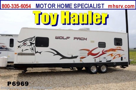 &lt;a href=&quot;http://www.mhsrv.com/travel-trailers/&quot;&gt;&lt;img src=&quot;http://www.mhsrv.com/images/sold-traveltrailer.jpg&quot; width=&quot;383&quot; height=&quot;141&quot; border=&quot;0&quot; /&gt;&lt;/a&gt; Used Forest River RV /CO 5/6/13/ - 2008 Forest River Cherokee Wolf Pack (27DFWP) is approximately26 feet in length. This toy hauler RV features a 4KW Onan generator with only 37 hours, patio awning, water heater, aluminum wheels, water filtration system, exterior shower, 2 sofas with Jack Knife sleepers, free standing table, blinds, microwave, 3 burner range with gas oven, refrigerator, all in 1 bath, queen size bed, a power drop down bed, ducted A/C system, LCD TV and much more.