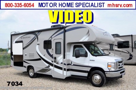 &lt;a href=&quot;http://www.mhsrv.com/thor-motor-coach/&quot;&gt;&lt;img src=&quot;http://www.mhsrv.com/images/sold-thor.jpg&quot; width=&quot;383&quot; height=&quot;141&quot; border=&quot;0&quot; /&gt;&lt;/a&gt; MHSRV is celebrating the 4th of July all Month long! / TX 8/7/13/ We will Donate $1,000 to the Intrepid Fallen Heroes Fund with purchase of this unit. Offer ends July 31st, 2013. #1 Volume Selling Thor Motor Coach Dealer in the World. &lt;object width=&quot;400&quot; height=&quot;300&quot;&gt;&lt;param name=&quot;movie&quot; value=&quot;http://www.youtube.com/v/S7FvsC3Fiv4?version=3&amp;amp;hl=en_US&quot;&gt;&lt;/param&gt;&lt;param name=&quot;allowFullScreen&quot; value=&quot;true&quot;&gt;&lt;/param&gt;&lt;param name=&quot;allowscriptaccess&quot; value=&quot;always&quot;&gt;&lt;/param&gt;&lt;embed src=&quot;http://www.youtube.com/v/S7FvsC3Fiv4?version=3&amp;amp;hl=en_US&quot; type=&quot;application/x-shockwave-flash&quot; width=&quot;400&quot; height=&quot;300&quot; allowscriptaccess=&quot;always&quot; allowfullscreen=&quot;true&quot;&gt;&lt;/embed&gt;&lt;/object&gt;  Visit MHSRV .com or Call 800-335-6054. You Won&#39;t Believe Our Sale Price! MSRP $88,508. New 2014 Thor Motor Coach Chateau Class C RV. Model 24C with slide-out, Ford E-350 chassis &amp; Ford Triton V-10 engine. This unit measures approximately 24 feet 11 inches in length. Optional equipment includes the all new HD-Max color exterior, large cabover LED TV with DVD player, convection microwave, power vent, exterior shower, gas/electric water heater, heated holding tanks, auto transfer switch, second auxiliary battery, wheel liners, valve stem extenders, keyless entry, spare tire, electric patio awning, back-up monitor, heated remote exterior mirrors with integrated side view cameras, leatherette driver &amp; passenger captain&#39;s chairs, cockpit carpet mat and wood dash applique. The Chateau Class C RV has an incredible list of standard features for 2014 including Mega exterior storage, an LCD TV, power windows and locks, U-shaped dinette/sleeper with seat belts, tinted coach glass, molded front cap, double door refrigerator, skylight, roof ladder, roof A/C unit, 4000 Onan Micro Quiet generator, slick fiberglass exterior, patio awning, full extension drawer glides, bedspread &amp; pillow shams and much more. FOR ADDITIONAL INFORMATION, BROCHURE, WINDOW STICKER, PHOTOS &amp; VIDEOS PLEASE VISIT MOTOR HOME SPECIALIST AT MHSRV .com or CALL 800-335-6054. At Motor Home Specialist we DO NOT charge any prep or orientation fees like you will find at other dealerships. All sale prices include a 200 point inspection, interior &amp; exterior wash &amp; detail of vehicle, a thorough coach orientation with an MHS technician, an RV Starter&#39;s kit, a nights stay in our delivery park featuring landscaped and covered pads with full hook-ups and much more! Read From Thousands of Testimonials at MHSRV .com and See What They Had to Say About Their Experience at Motor Home Specialist. WHY PAY MORE?...... WHY SETTLE FOR LESS?