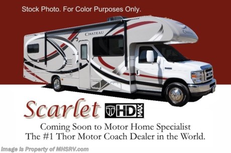 &lt;a href=&quot;http://www.mhsrv.com/thor-motor-coach/&quot;&gt;&lt;img src=&quot;http://www.mhsrv.com/images/sold-thor.jpg&quot; width=&quot;383&quot; height=&quot;141&quot; border=&quot;0&quot; /&gt;&lt;/a&gt; Purchase any time before the World&#39;s RV Show ends Sept. 14th, 2013 and MHSRV will Donate $1,000 to the Intrepid Fallen Heroes Fund with purchase of this unit. Complete details at MHSRV .com or 800-335-6054. / NJ 8/15/13/ Visit MHSRV .com for Internet Sale Price or call 800-335-6054 for sale price!  &lt;object width=&quot;400&quot; height=&quot;300&quot;&gt;&lt;param name=&quot;movie&quot; value=&quot;//www.youtube.com/v/zb5_686Rceo?version=3&amp;amp;hl=en_US&quot;&gt;&lt;/param&gt;&lt;param name=&quot;allowFullScreen&quot; value=&quot;true&quot;&gt;&lt;/param&gt;&lt;param name=&quot;allowscriptaccess&quot; value=&quot;always&quot;&gt;&lt;/param&gt;&lt;embed src=&quot;//www.youtube.com/v/zb5_686Rceo?version=3&amp;amp;hl=en_US&quot; type=&quot;application/x-shockwave-flash&quot; width=&quot;400&quot; height=&quot;300&quot; allowscriptaccess=&quot;always&quot; allowfullscreen=&quot;true&quot;&gt;&lt;/embed&gt;&lt;/object&gt;  MSRP $106,605. New 2014 Thor Motor Coach Chateau Class C RV. Model 31L with Ford E-450 chassis, Ford Triton V-10 engine and measures approximately 32 feet 7 inches in length.  The Chateau 31L features the Premier Package which includes solid surface kitchen countertop with pressed dinette top, roller shades, power charging center for electronics, enclosed area for sewer tank valves, water filter system, LED ceiling lights, black tank flush, 30 inch over the range microwave and exterior speakers. Optional equipment includes the HD-Max exterior, exterior entertainment center, child safety tether, 12V attic fan, upgraded 15.0 BTU A/C, exterior shower, second auxiliary battery, spare tire, hydraulic leveling jacks, heated exterior mirrors with integrated side view cameras, power driver&#39;s chair, cockpit carpet mat, wood dash appliqu&#233; as well as leatherette driver and passenger captain&#39;s chairs. The Chateau 31L Class C RV has an incredible list of standard features including power windows and locks, mid-ship TV with DVD player, bedroom LED TV with DVD player, 3 burner high output range top with oven, gas/electric water heater, holding tanks with heat pads, auto transfer switch, wheel liners, valve stem extenders, keyless entry, automatic electric patio awning, back-up monitor, double door refrigerator, roof ladder, 4000 Onan Micro Quiet generator, slick fiberglass exterior, full extension drawer glides, bedspread &amp; pillow shams and much more. FOR ADDITIONAL INFORMATION, BROCHURE, WINDOW STICKER, PHOTOS &amp; VIDEOS PLEASE VISIT MOTOR HOME SPECIALIST AT MHSRV .com or CALL 800-335-6054. At Motor Home Specialist we DO NOT charge any prep or orientation fees like you will find at other dealerships. All sale prices include a 200 point inspection, interior &amp; exterior wash &amp; detail of vehicle, a thorough coach orientation with an MHS technician, an RV Starter&#39;s kit, a nights stay in our delivery park featuring landscaped and covered pads with full hook-ups and much more! Read From Thousands of Testimonials at MHSRV .com and See What They Had to Say About Their Experience at Motor Home Specialist. WHY PAY MORE?...... WHY SETTLE FOR LESS?