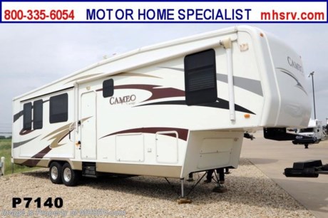 &lt;a href=&quot;http://www.mhsrv.com/5th-wheels/&quot;&gt;&lt;img src=&quot;http://www.mhsrv.com/images/sold-5thwheel.jpg&quot; width=&quot;383&quot; height=&quot;141&quot; border=&quot;0&quot; /&gt;&lt;/a&gt; Used Carriage RV /MS 7/5/13/ - 2008 Carriage Cameo (37RE3) is approximately 37 feet in length with 3 slides, power patio awning, electric/gas water heater, 50 Amp service, pass-thru storage, aluminum wheels, black tank rinsing system, exterior shower, roof ladder, solid surface counters, free standing table that extends, 2 dinette chairs, sofa with queen hide-a-bed, Euro-Recliner with foot rest, day/night shades, Fantastic Vent, ceiling fan, fireplace, kitchen island, microwave, 3 burner range with gas oven, central vacuum, sink covers, refrigerator, all in 1bath, glass door shower with seat, king size bed, 2 ducted roof A/Cs, 2 LCD TVs with DVD players, surround sound system in living room and much more. For additional information and photos please visit Motor Home Specialist at www.MHSRV .com or call 800-335-6054.