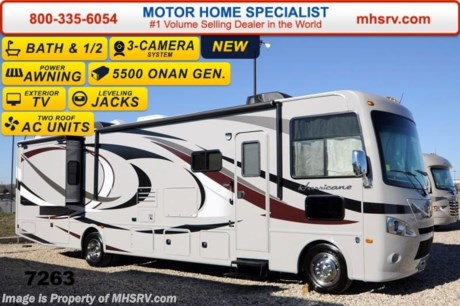 /SC 4/8/14 &lt;a href=&quot;http://www.mhsrv.com/thor-motor-coach/&quot;&gt;&lt;img src=&quot;http://www.mhsrv.com/images/sold-thor.jpg&quot; width=&quot;383&quot; height=&quot;141&quot; border=&quot;0&quot;/&gt;&lt;/a&gt; Receive a $1,000 VISA Gift Card with purchase at The #1 Volume Selling Motor Home Dealer in the World! Offer expires March 31st, 2014. Visit MHSRV .com or Call 800-335-6054 for complete details.   &lt;object width=&quot;400&quot; height=&quot;300&quot;&gt;&lt;param name=&quot;movie&quot; value=&quot;//www.youtube.com/v/kmlpm26tPJA?hl=en_US&amp;amp;version=3&quot;&gt;&lt;/param&gt;&lt;param name=&quot;allowFullScreen&quot; value=&quot;true&quot;&gt;&lt;/param&gt;&lt;param name=&quot;allowscriptaccess&quot; value=&quot;always&quot;&gt;&lt;/param&gt;&lt;embed src=&quot;//www.youtube.com/v/kmlpm26tPJA?hl=en_US&amp;amp;version=3&quot; type=&quot;application/x-shockwave-flash&quot; width=&quot;400&quot; height=&quot;300&quot; allowscriptaccess=&quot;always&quot; allowfullscreen=&quot;true&quot;&gt;&lt;/embed&gt;&lt;/object&gt;  New 2014 MSRP $129,364. Thor Motor Coach Hurricane 34E Bath &amp; 1/2 Model. This all new Class A motor home measures approximately 35 feet 5 inches in length &amp; features a 22,000 lb. Ford chassis, a V-10 Ford engine, (2) slide-out rooms, a leatherette U-Shaped dinette &amp; a feature wall LCD TV that is viewable even when traveling. Other exciting new features on the 2014 Hurricane 34E include all new progressive styled front and rear caps, taller interior ceiling heights (now 82 inches), a floor to ceiling pantry, a leatherette hide-a-bed sofa, stack washer/dryer prep, automatic leveling jacks, an Onan generator, second auxiliary batteries, electric/gas water heater, rear roof air conditioner, electric entry step, 5,000 lb. hitch and much more. Optional equipment includes the Olympic Cherry wood package, Lacquer HD-Max exterior, bedroom LCD TV, exterior entertainment center, solid surface kitchen counter, electric drop down over head bunk above captain&#39;s chairs, heated holding tank pads, power roof vent, valve stem extenders, 6 way power driver seat and heated power mirrors with integrated side view cameras. FOR FOR INTERNET SALE PRICE, ADDITIONAL DETAILS, VIDEOS &amp; MORE PLEASE VISIT MOTOR HOME SPECIALIST at MHSRV .com or Call 800-335-6054. At Motor Home Specialist we DO NOT charge any prep or orientation fees like you will find at other dealerships. All sale prices include a 200 point inspection, interior &amp; exterior wash &amp; detail of vehicle, a thorough coach orientation with an MHS technician, an RV Starter&#39;s kit, a nights stay in our delivery park featuring landscaped and covered pads with full hook-ups and much more! Read From Thousands of Testimonials at MHSRV .com and See What They Had to Say About Their Experience at Motor Home Specialist. WHY PAY MORE?...... WHY SETTLE FOR LESS?