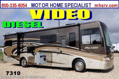 /TX 3/11/14 &lt;a href=&quot;http://www.mhsrv.com/thor-motor-coach/&quot;&gt;&lt;img src=&quot;http://www.mhsrv.com/images/sold-thor.jpg&quot; width=&quot;383&quot; height=&quot;141&quot; border=&quot;0&quot;/&gt;&lt;/a&gt; Receive a $1,000 VISA Gift Card with purchase at The #1 Volume Selling Motor Home Dealer in the World! Offer expires March 31st, 2013. Visit MHSRV .com or Call 800-335-6054 for complete details.     &lt;object width=&quot;400&quot; height=&quot;300&quot;&gt;&lt;param name=&quot;movie&quot; value=&quot;//www.youtube.com/v/lox2FKllvBE?version=3&amp;amp;hl=en_US&quot;&gt;&lt;/param&gt;&lt;param name=&quot;allowFullScreen&quot; value=&quot;true&quot;&gt;&lt;/param&gt;&lt;param name=&quot;allowscriptaccess&quot; value=&quot;always&quot;&gt;&lt;/param&gt;&lt;embed src=&quot;//www.youtube.com/v/lox2FKllvBE?version=3&amp;amp;hl=en_US&quot; type=&quot;application/x-shockwave-flash&quot; width=&quot;400&quot; height=&quot;300&quot; allowscriptaccess=&quot;always&quot; allowfullscreen=&quot;true&quot;&gt;&lt;/embed&gt;&lt;/object&gt; #1 Volume Selling Thor Motor Coach Dealer in the World. MSRP $205,629. All New 2014 Thor Motor Coach Palazzo Diesel Pusher  Model 33.2. This Diesel Pusher RV features (2) slide-out rooms including a driver&#39;s side full wall slide and booth dinette with LCD TV. Optional equipment includes a  Ridgewood full body paint exterior, exterior LCD TV, invisible front paint protection, overhead bunk &amp; stackable washer/dryer. The 2014 Palazzo also features a 300 HP Cummins diesel engine with 660 lbs. of torque, Freightliner XC chassis, 6000 Onan diesel generator with AGS, power driver&#39;s seat, inverter, LCD TV/DVD, residential refrigerator, solid surface countertops, (2) ducted roof A/C units, 3-camera monitoring system, one piece windshield, fiberglass storage compartments, fully automatic hydraulic leveling system, automatic entry step, electric patio awning and much more. CALL MOTOR HOME SPECIALIST at 800-335-6054 or Visit MHSRV .com FOR ADDITONAL PHOTOS, DETAILS, BROCHURE, FACTORY WINDOW STICKER, VIDEOS &amp; MORE. At Motor Home Specialist we DO NOT charge any prep or orientation fees like you will find at other dealerships. All sale prices include a 200 point inspection, interior &amp; exterior wash &amp; detail of vehicle, a thorough coach orientation with an MHS technician, an RV Starter&#39;s kit, a nights stay in our delivery park featuring landscaped and covered pads with full hook-ups and much more! Read From Thousands of Testimonials at MHSRV .com and See What They Had to Say About Their Experience at Motor Home Specialist. WHY PAY MORE?...... WHY SETTLE FOR LESS?