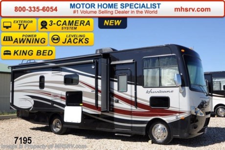 /TX 5/19/2014 &lt;a href=&quot;http://www.mhsrv.com/thor-motor-coach/&quot;&gt;&lt;img src=&quot;http://www.mhsrv.com/images/sold-thor.jpg&quot; width=&quot;383&quot; height=&quot;141&quot; border=&quot;0&quot;/&gt;&lt;/a&gt; 2014 CLOSEOUT! Receive a $1,000 VISA Gift Card with purchase from Motor Home Specialist while supplies last!  &lt;object width=&quot;400&quot; height=&quot;300&quot;&gt;&lt;param name=&quot;movie&quot; value=&quot;//www.youtube.com/v/kmlpm26tPJA?hl=en_US&amp;amp;version=3&quot;&gt;&lt;/param&gt;&lt;param name=&quot;allowFullScreen&quot; value=&quot;true&quot;&gt;&lt;/param&gt;&lt;param name=&quot;allowscriptaccess&quot; value=&quot;always&quot;&gt;&lt;/param&gt;&lt;embed src=&quot;//www.youtube.com/v/kmlpm26tPJA?hl=en_US&amp;amp;version=3&quot; type=&quot;application/x-shockwave-flash&quot; width=&quot;400&quot; height=&quot;300&quot; allowscriptaccess=&quot;always&quot; allowfullscreen=&quot;true&quot;&gt;&lt;/embed&gt;&lt;/object&gt;  The All New 2014 Thor Motor Coach Hurricane Model 27K MSRP $122,780. This all new Class A motor home&#39;s is approximately 28 ft 9 inches and features a Ford chassis, a V-10 Ford engine, a full wall slide, L-shaped sofa with free standing dinette table, walk around king bed, side hinged baggage doors, 32 inch LCD TV in the living area &amp; dual wardrobes. Other exciting features on the 2014 Hurricane include electric patio awning, roof ladder, electric entry step, 5,000 lb. hitch, back-up camera, double door refrigerator, 13.5 BTU ducted roof A/C and much more. Optional equipment includes the Canyon Pebble full body paint exterior, bedroom LCD TV, exterior entertainment system, solid surface kitchen counter, front electric drop-down over head bunk, power attic fan, valve stem extenders, automatic leveling jacks with touch pad controls, power driver seat and heated power mirrors with integrated side view cameras. For INTERNET SALE PRICE, ADDITIONAL PHOTOS, DETAILS, VIDEOS &amp; MORE PLEASE VISIT MOTOR HOME SPECIALIST at MHSRV .com or Call 800-335-6054. At Motor Home Specialist we DO NOT charge any prep or orientation fees like you will find at other dealerships. All sale prices include a 200 point inspection, interior &amp; exterior wash &amp; detail of vehicle, a thorough coach orientation with an MHS technician, an RV Starter&#39;s kit, a nights stay in our delivery park featuring landscaped and covered pads with full hook-ups and much more! Read From Thousands of Testimonials at MHSRV .com and See What They Had to Say About Their Experience at Motor Home Specialist. WHY PAY MORE?...... WHY SETTLE FOR LESS?