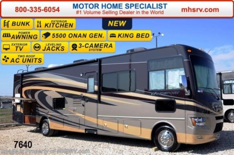 /TX 7/1/14 &lt;a href=&quot;http://www.mhsrv.com/thor-motor-coach/&quot;&gt;&lt;img src=&quot;http://www.mhsrv.com/images/sold-thor.jpg&quot; width=&quot;383&quot; height=&quot;141&quot; border=&quot;0&quot;/&gt;&lt;/a&gt; 2014 CLOSEOUT!   &lt;object width=&quot;400&quot; height=&quot;300&quot;&gt;&lt;param name=&quot;movie&quot; value=&quot;//www.youtube.com/v/kmlpm26tPJA?hl=en_US&amp;amp;version=3&quot;&gt;&lt;/param&gt;&lt;param name=&quot;allowFullScreen&quot; value=&quot;true&quot;&gt;&lt;/param&gt;&lt;param name=&quot;allowscriptaccess&quot; value=&quot;always&quot;&gt;&lt;/param&gt;&lt;embed src=&quot;//www.youtube.com/v/kmlpm26tPJA?hl=en_US&amp;amp;version=3&quot; type=&quot;application/x-shockwave-flash&quot; width=&quot;400&quot; height=&quot;300&quot; allowscriptaccess=&quot;always&quot; allowfullscreen=&quot;true&quot;&gt;&lt;/embed&gt;&lt;/object&gt;  The All New 2014 Thor Motor Coach Winsport Model 34J MSRP $144,065. This all new Class A bunkbed motor home is approximately 35 foot 5 inches wide and  features a Ford chassis, a V-10 Ford engine, a full wall slide, dream booth dinette, bunk beds with convertible sofa feature, side hinged baggage doors, king size bed, 32 inch LCD TV in the living area &amp; a 68 inch Hide-A-Bed sofa w/air mattress. Other exciting features on the 2014 Windsport include automatic leveling jacks, 5.5KW Onan generator, heated power mirrors with integrated side view cameras, dual auxiliary batteries, electric patio awning, roof ladder, electric entry step, 5,000 lb. hitch, back-up camera, double door refrigerator, (2) 13.5 BTU ducted roof A/Cs and much more. Optional equipment includes the beautiful full body paint exterior, bedroom LCD TV, LCD TV for each bunk with built in DVD player, exterior entertainment system, 1000 Watt inverter, exterior refrigerator, portable gas grill, exterior sink, solid surface kitchen counter, front electric drop-down over head bunk, attic fan, heated holding tank pads, dual pane windows, valve stem extenders and six way power driver seat. For additional photos, details, videos &amp; SALE PRICE please visit Motor Home Specialist, the #1 Volume Selling Dealer in the World, at MHSRV .com or Call 800-335-6054. At Motor Home Specialist we DO NOT charge any prep or orientation fees like you will find at other dealerships. All sale prices include a 200 point inspection, interior &amp; exterior wash &amp; detail of vehicle, a thorough coach orientation with an MHS technician, an RV Starter&#39;s kit, a nights stay in our delivery park featuring landscaped and covered pads with full hook-ups and much more! Read From Thousands of Testimonials at MHSRV .com and See What They Had to Say About Their Experience at Motor Home Specialist. WHY PAY MORE?...... WHY SETTLE FOR LESS?