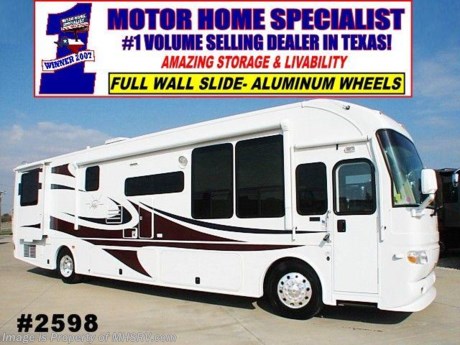 &lt;a href=&quot;http://www.mhsrv.com/other-rvs-for-sale/alfa-rv/&quot;&gt;&lt;img src=&quot;http://www.mhsrv.com/images/sold-alfa.jpg&quot; width=&quot;383&quot; height=&quot;141&quot; border=&quot;0&quot; /&gt;&lt;/a&gt;
Sold Alfa RVs - 06/17/08*** FREE 4 YEAR/48K MILE EXTENDED WARRANTY WITH PURCHASE OF THIS UNIT *** New RV 2008 ALFA SEE YA SO-LONG WITH A FULL WALL SLIDE, Model SY40LS. THIS BEAUTIFUL NEW LUXURY DIESEL FEATURES ONE OF THE MOST IMPRESSIVE FLOOR PLANS AND EQUIPMENT LISTS IN THE INDUSTRY INCLUDING: Aluminum Wheels, all new Maple wood package, big 360 HP Cummins diesel engine, 32&quot; HD LCD TV in living room, DVD player, 26&quot; LCD TV in the galley and in the bedroom, 7.5 diesel generator, 7&#39; 6&quot; ceiling height, automatic hydraulic leveling jacks, 2000 watt inverter, automatic satellite dish, GPS navigation system, in-dash stereo CD with Sirius satellite radio, residential style flooring, power patio awning, exterior shower, stack Washer/Dryer, four door refrigerator with ice maker, oven and 3-burner range, convection/microwave oven, ceiling fan, dinette, 3-way camera system, Smart Wheel, Exclusive Interior/Exterior Pass Through Waste Basket System, Solid Surface Countertop with Stainless Steel Sink, exterior LCD TV, Weber gas grill, outside deep freeze, two slide out cargo trays, dual pane glass, central vacuum system, electric dump valves and much more. Sale price includes all rebates and incentives that may apply unless otherwise specified. 
