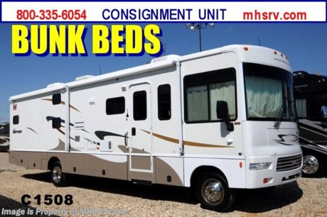 **Picked up** 12/3/2013 Used Winnebago RV for Sale- 2007 Winnebago Sightseer bunk house with 2 slides and 35,173 miles. This RV is approximately 34 feet in length with a Ford Triton V10 engine, 5 speed transmission, power mirrors with heat, 5.5 Onan generator, patio awning, slide-out room toppers, electric/gas water heater, exterior shower, automatic hydraulic leveling system, 3 camera monitoring system, exterior entertainment center, inverter, dual pane windows, convection microwave, all in 1 bath, 2 ducted roof A/Cs and 2 TVs. For additional information and photos please visit Motor Home Specialist at www.MHSRV .com or call 800-335-6054. 