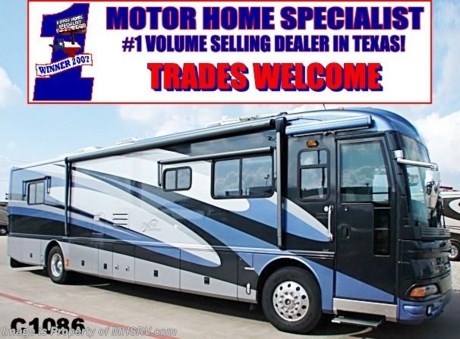 &lt;a href=&quot;http://www.mhsrv.com/other-rvs-for-sale/american-coach-rv/&quot;&gt;&lt;img src=&quot;http://www.mhsrv.com/images/sold-americancoach.jpg&quot; width=&quot;383&quot; height=&quot;141&quot; border=&quot;0&quot; /&gt;&lt;/a&gt;
*Consignment Coach* picked up American Motorhome - 06/21/08 - Pre-Owned RV 2003 American Tradition 40&#39; W/ 2 Slides, model TM. This coach comes equipped with a 350HP diesel engine, Onan 7.5K quiet diesel generator, Power Gear hydraulic levelers, Xantrex 2500 watt inverter, dual ducted roof A/C units, Trac-Vision automatic satellite, aluminum wheels, full-body paint, clear-guard front protection, air ride suspension with air brakes, exhaust brake, EMS, back-up camera with audio, Trip-Tek, adjustable pedals, tilt-telescopic Smart Wheel, power remote mirrors with heat, leather pilot &amp; co-pilot seats with electric controls, power foot rest on passenger side, two TVs, Sony DVD with surround sound, dual leather sofas, Corian counter tops throughout, four-door refrigerator with ice maker, three burner range with oven, convection microwave, dual attic fans with rain sensors, dinette table &amp; chairs, split bath with shower, private toilet, washer/dryer combo, rear wardrobe closet, power patio &amp; entry door awnings, pass through basement storage with slide-out cargo tray, 10K hitch receiver, rear ladder, fiberglass roof, solar panel, 10 gallon water heater, 50 amp shore cord, non-smoker, and 58K miles. 