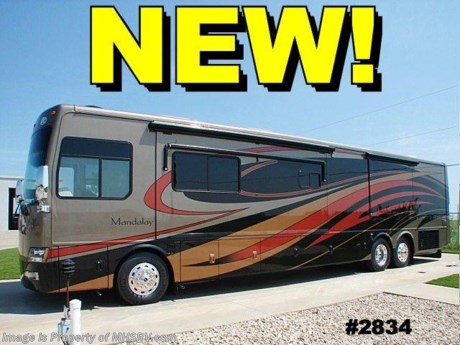&lt;a href=&quot;http://www.mhsrv.com/other-rvs-for-sale/mandalay-rv/&quot;&gt;&lt;img src=&quot;http://www.mhsrv.com/images/sold-mandalay.jpg&quot; width=&quot;383&quot; height=&quot;141&quot; border=&quot;0&quot; /&gt;&lt;/a&gt;Sold  &lt;a href=&quot;http://www.mhsrv.com/inventory.asp&quot; style=&quot;text-decoration: none;&quot; style=&quot;color: Black&quot;target=&quot;_blank&quot;&gt;Mandalay RVs&lt;/a&gt; - 11/15/08 - 29% OFF M.S.R.P. Was $347,644 - Now only $246,827. &lt;a href=&quot;http://www.mhsrv.com/new-RVs.htm&quot; style=&quot;text-decoration: none;&quot; style=&quot;color: Black&quot;target=&quot;_blank&quot;&gt;New RV&lt;/a&gt; 2009 Thor Mandalay 43&#39; W/3 slides including a full wall slide Bath and a 1/2 floorplan, model 43A. This incredible RV comes standard with a 425HP Cummins diesel engine with a 2 stage engine brake, Allison 6 speed transmission, Freightliner chassis with IFS, Onan 10KW quiet diesel generator with AGS, 150 Gal fuel tank, 2000 watt inverter, automatic leveling jacks, 3-camera monitoring system, EMS, 40&quot; LCD TV in living room, home theatre system with DVD, three 15K Btu. A/C units with heat pumps, full tile in living room, Select Comfort king air mattress, central vacuum system, dual pane glass, soft touch vinyl ceilings, whole coach water filtration system, Oasis hydronic heating system, one touch power patio awning and much more. In addition to this list of standards the Mandalay also comes with the optional: In-Motion satellite upgrade, spot light with remote, dishwasher drawer, 3M film front mask, exterior 32&quot; LCD TV with stereo, electric water hose reel, GPS navigation system, stackable washer/dryer, 2 attic fans with wall switches and hardwood natural Cherry cabinets. Sale price includes all rebates and incentives that may apply unless otherwise specified. Get pre-approved now with our &lt;a href=&quot;http://www.mhsrv.com/finance-your-rv-credit-application.htm&quot; style=&quot;color: Green&quot;target=&quot;_blank&quot;&gt;RV Financing&lt;/a&gt; at Motor Home Specialist, the #1 Texas &lt;a href=&quot;http://www.mhsrv.com/rv-dealers.htm&quot; style=&quot;text-decoration: none;&quot; style=&quot;color: Black&quot;target=&quot;_blank&quot;&gt;RV Dealers&lt;/a&gt;. View additional &lt;a href=&quot;http://www.mhsrv.com/rv-virtual-tours.htm&quot; style=&quot;text-decoration: none;&quot; style=&quot;color: Black&quot;target=&quot;_blank&quot;&gt;motor home photos&lt;/a&gt; of this &lt;a href=&quot;http://www.mhsrv.com/inventory.asp#16&quot; style=&quot;text-decoration: none;&quot; style=&quot;color: Black&quot;target=&quot;_blank&quot;&gt;Class A RV&lt;/a&gt; or learn more about our complete line of &lt;a href=&quot;http://www.mhsrv.com/class-a-rvs.htm&quot;style=&quot;text-decoration: none;&quot; style=&quot;color: Black&quot;target=&quot;_blank&quot;&gt;Class A RVs&lt;/a&gt; at &lt;a href=&quot;http://www.mhsrv.com&quot;style=&quot;color: #0000FF&quot;target=&quot;_blank&quot;&gt;www.mhsrv.com&lt;/a&gt; or call 800-335-6054.