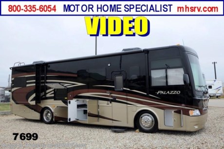 /TX 3/3/2014 &lt;a href=&quot;http://www.mhsrv.com/thor-motor-coach/&quot;&gt;&lt;img src=&quot;http://www.mhsrv.com/images/sold-thor.jpg&quot; width=&quot;383&quot; height=&quot;141&quot; border=&quot;0&quot;/&gt;&lt;/a&gt; Receive a $1,000 VISA Gift Card with purchase at The #1 Volume Selling Motor Home Dealer in the World! Offer expires March 31st, 2013. Visit MHSRV .com or Call 800-335-6054 for complete details.    &lt;object width=&quot;400&quot; height=&quot;300&quot;&gt;&lt;param name=&quot;movie&quot; value=&quot;//www.youtube.com/v/lox2FKllvBE?version=3&amp;amp;hl=en_US&quot;&gt;&lt;/param&gt;&lt;param name=&quot;allowFullScreen&quot; value=&quot;true&quot;&gt;&lt;/param&gt;&lt;param name=&quot;allowscriptaccess&quot; value=&quot;always&quot;&gt;&lt;/param&gt;&lt;embed src=&quot;//www.youtube.com/v/lox2FKllvBE?version=3&amp;amp;hl=en_US&quot; type=&quot;application/x-shockwave-flash&quot; width=&quot;400&quot; height=&quot;300&quot; allowscriptaccess=&quot;always&quot; allowfullscreen=&quot;true&quot;&gt;&lt;/embed&gt;&lt;/object&gt;#1 Volume Selling Thor Motor Coach Dealer in the World. MSRP $205,958. All New 2014 Thor Motor Coach Palazzo Diesel Pusher  Model 33.2. This Diesel Pusher RV features (2) slide-out rooms including a driver&#39;s side full wall slide and booth dinette with LCD TV. Optional equipment includes a  Black Canyon full body paint exterior, exterior LCD TV, invisible front paint protection, overhead bunk &amp; stackable washer/dryer. The 2014 Palazzo also features a 300 HP Cummins diesel engine with 660 lbs. of torque, Freightliner XC chassis, 6000 Onan diesel generator with AGS, power driver&#39;s seat, inverter, LCD TV/DVD, residential refrigerator, solid surface countertops, (2) ducted roof A/C units, 3-camera monitoring system, one piece windshield, fiberglass storage compartments, fully automatic hydraulic leveling system, automatic entry step, electric patio awning and much more. For additional photos, details, videos &amp; SALE PRICE please visit Motor Home Specialist, the #1 Volume Selling Dealer in the World, at MHSRV .com or Call 800-335-6054. At Motor Home Specialist we DO NOT charge any prep or orientation fees like you will find at other dealerships. All sale prices include a 200 point inspection, interior &amp; exterior wash &amp; detail of vehicle, a thorough coach orientation with an MHS technician, an RV Starter&#39;s kit, a nights stay in our delivery park featuring landscaped and covered pads with full hook-ups and much more! Read From Thousands of Testimonials at MHSRV .com and See What They Had to Say About Their Experience at Motor Home Specialist. WHY PAY MORE?...... WHY SETTLE FOR LESS?