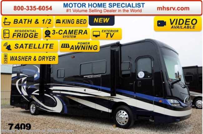 2014 Sportscoach Cross Country 404RB Bath &amp; 1/2, Stack W/D, Res. Fridge, Sat (D)
