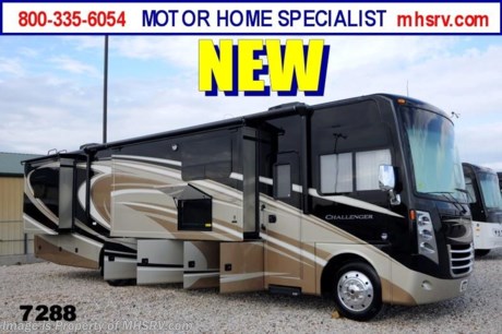 /WA 1/15/14 &lt;a href=&quot;http://www.mhsrv.com/thor-motor-coach/&quot;&gt;&lt;img src=&quot;http://www.mhsrv.com/images/sold-thor.jpg&quot; width=&quot;383&quot; height=&quot;141&quot; border=&quot;0&quot;/&gt;&lt;/a&gt; YEAR END CLOSE-OUT! Purchase this unit anytime before Dec. 30th, 2013 and MHSRV will Donate $1,000 to Cook Children&#39;s. Complete details at MHSRV .com or 800-335-6054. For the Lowest Price &amp; Largest Selection Visit Motor Home Specialist, the #1 Volume Selling Dealer in the World! &lt;object width=&quot;400&quot; height=&quot;300&quot;&gt;&lt;param name=&quot;movie&quot; value=&quot;//www.youtube.com/v/JQl6VGhr92c?version=3&amp;amp;hl=en_US&quot;&gt;&lt;/param&gt;&lt;param name=&quot;allowFullScreen&quot; value=&quot;true&quot;&gt;&lt;/param&gt;&lt;param name=&quot;allowscriptaccess&quot; value=&quot;always&quot;&gt;&lt;/param&gt;&lt;embed src=&quot;//www.youtube.com/v/JQl6VGhr92c?version=3&amp;amp;hl=en_US&quot; type=&quot;application/x-shockwave-flash&quot; width=&quot;400&quot; height=&quot;300&quot; allowscriptaccess=&quot;always&quot; allowfullscreen=&quot;true&quot;&gt;&lt;/embed&gt;&lt;/object&gt; #1 THOR MOTOR COACH DEALER IN AMERICA! For the Lowest Price Please Visit MHSRV .com or Call 800-335-6054. MSRP $164,987. The new 2014.5 Thor Motor Coach Challenger includes all new front and rear caps, frameless windows, increased storage capacity, upgraded dash, Flexsteel driver and passenger&#39;s chairs, detachable shore cord, 100 gallon fresh water tank, LED lighting, updated decor, Whirlpool microwave, residential refrigerator, 1800 Watt inverter and a larger bedroom TV. This luxury RV measures approximately 37 feet 10 inches in length and features (3) slide-out rooms, a revolutionary &quot;Island&quot; kitchen with vast countertop space, a custom kitchen bar with wine rack, a hidden trash receptacle, dual vanities in bathroom, a large panoramic window across from kitchen and a motorized hide-a-way 40&quot; LCD TV with sound bar! Optional equipment includes the Peppercorn full body paint exterior, 2 folding chairs, frameless dual pane windows and a 3-burner range with oven. The 2014.5 Thor Motor Coach Challenger also features one of the most impressive lists of standard equipment in the RV industry including a Ford Triton V-10 engine, 5-speed automatic transmission, 22-Series ford chassis with aluminum wheels, fully automatic hydraulic leveling system, electric patio awning, side hinged baggage doors, exterior entertainment package, iPod docking station, DVD, LCD TVs, day/night shades, Corian kitchen counter, dual roof A/C units, 5500 Onan generator, gas/electric water heater, heated and enclosed holding tanks and much more. For additional photos, details, videos &amp; SALE PRICE please visit Motor Home Specialist, the #1 Volume Selling Dealer in the World, at MHSRV .com or Call 800-335-6054. At Motor Home Specialist we DO NOT charge any prep or orientation fees like you will find at other dealerships. All sale prices include a 200 point inspection, interior &amp; exterior wash &amp; detail of vehicle, a thorough coach orientation with an MHS technician, an RV Starter&#39;s kit, a nights stay in our delivery park featuring landscaped and covered pads with full hook-ups and much more! Read From Thousands of Testimonials at MHSRV .com and See What They Had to Say About Their Experience at Motor Home Specialist. WHY PAY MORE?...... WHY SETTLE FOR LESS?