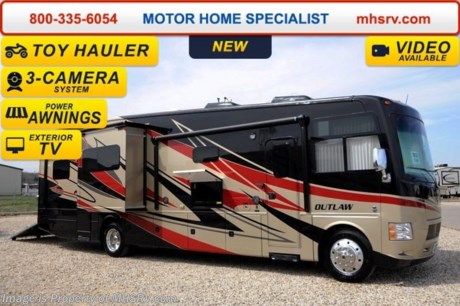 /AZ 6/9/2014 &lt;a href=&quot;http://www.mhsrv.com/thor-motor-coach/&quot;&gt;&lt;img src=&quot;http://www.mhsrv.com/images/sold-thor.jpg&quot; width=&quot;383&quot; height=&quot;141&quot; border=&quot;0&quot;/&gt;&lt;/a&gt; 2014 CLOSEOUT! Receive a $1,000 VISA Gift Card with purchase from Motor Home Specialist while supplies last!   &lt;object width=&quot;400&quot; height=&quot;300&quot;&gt;&lt;param name=&quot;movie&quot; value=&quot;//www.youtube.com/v/IgC0KTermZs?version=3&amp;amp;hl=en_US&quot;&gt;&lt;/param&gt;&lt;param name=&quot;allowFullScreen&quot; value=&quot;true&quot;&gt;&lt;/param&gt;&lt;param name=&quot;allowscriptaccess&quot; value=&quot;always&quot;&gt;&lt;/param&gt;&lt;embed src=&quot;//www.youtube.com/v/IgC0KTermZs?version=3&amp;amp;hl=en_US&quot; type=&quot;application/x-shockwave-flash&quot; width=&quot;400&quot; height=&quot;300&quot; allowscriptaccess=&quot;always&quot; allowfullscreen=&quot;true&quot;&gt;&lt;/embed&gt;&lt;/object&gt;  MSRP $179,167. New 2014 Thor Motor Coach Outlaw Toy Hauler. Model 37MD with 2 slide-out rooms and Ford 26-Series chassis with Triton V-10 engine, U-shaped dinette booth, frameless windows, high polished aluminum wheels, as well as drop down ramp door with spring assist &amp; railing for patio use. This unit measures approximately 38 feet 7 inches in length. Optional equipment includes the Tango Red full body paint, electric overhead hide-away bunk, dual cargo sofas in garage area and dual pane windows. The Outlaw toy hauler RV has an incredible list of standard features for 2014 including beautiful wood &amp; interior decor packages, (5) Flat Panel TVs including an exterior entertainment center, TV in loft, garage, main living room and 2nd living room. You will also find a theater sound system with hidden sub woofer, stereo in garage, exterior stereo speakers and audio controls, power patio awing, dual side entrance doors, fueling station, 1-piece windshield, a 5500 Onan generator, back-up &amp; side view cameras, automatic leveling system, Soft Touch leatherette furniture, leatherette sofa with sleeper, day/night shades and much more. For additional photos, details, videos &amp; SALE PRICE please visit Motor Home Specialist, the #1 Volume Selling Dealer in the World, at MHSRV .com or Call 800-335-6054. At Motor Home Specialist we DO NOT charge any prep or orientation fees like you will find at other dealerships. All sale prices include a 200 point inspection, interior &amp; exterior wash &amp; detail of vehicle, a thorough coach orientation with an MHS technician, an RV Starter&#39;s kit, a nights stay in our delivery park featuring landscaped and covered pads with full hook-ups and much more! Read From Thousands of Testimonials at MHSRV .com and See What They Had to Say About Their Experience at Motor Home Specialist. WHY PAY MORE?...... WHY SETTLE FOR LESS?