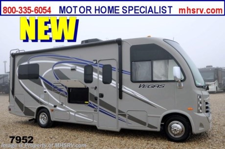 /TX 1/31/2014 &lt;a href=&quot;http://www.mhsrv.com/thor-motor-coach/&quot;&gt;&lt;img src=&quot;http://www.mhsrv.com/images/sold-thor.jpg&quot; width=&quot;383&quot; height=&quot;141&quot; border=&quot;0&quot;/&gt;&lt;/a&gt; OVER-STOCKED CONSTRUCTION SALE at The #1 Volume Selling Motor Home Dealer in the World! Close-Out Pricing on Over 750 New Units and MHSRV Camper&#39;s Package While Supplies Last! Visit MHSRV .com or Call 800-335-6054 for complete details.  Thor Motor Coach has done it again with the world&#39;s first RUV! (Recreational Utility Vehicle) Check out the all new 2014 Thor Motor Coach Vegas RUV Model 24.1 with Slide-Out Room! MSRP $96,180. The Vegas combines Style, Function, Affordability &amp; Innovation like no other RV available in the industry today! It is powered by a Ford Triton V-10 engine and built on the Ford E-350 Super Duty chassis providing a lower center of gravity and ease of drivability normally found only in a class C RV, but now available in this mini class A motor home measuring approximately 25 ft. 6 inches! Taking superior drivability even one step further, the Vegas will also feature something normally only found in a high-end luxury diesel pusher motor coach... an Independent Front Suspension system! With a style all its own the Vegas will provide superior handling and fuel economy and appeal to couples &amp; family RVers as well. The uniquely designed rear twin beds easily convert into a huge oversized master bed. You will also find another full size power drop down bunk with air mattress above the cockpit and a large sofa/sleeper with air mattress complete with cup holders. Amazingly, the Vegas not only  pulls off a spacious living room, kitchen &amp; bathroom, but also provides a wealth of closet, drawer and even pass-through exterior storage. You will also be pleased to find a host of feature appointments and optional equipment that includes the HDMaxx colored sidewalls and graphics package, tinted and flameless windows, a power awning, exterior entertainment center with TV, a bedroom TV with DVD, a large living room TV, LED ceiling lights, an attic fan in bedroom, a 3-burner cook top with range and microwave, a 15,000 BTU ducted roof A/C unit, an Onan 4000 generator, heated holding tanks, gas/electric water heater, a second auxiliary battery, a rear ladder, chrome power and heated mirrors with integrated side-view cameras, back-up camera, 5,000 lbs trailer hitch, valve stem extensions, two-tone leatherette furniture and captain&#39;s chairs with designer accents, cabinet doors with designer door fronts and a spacious cockpit design with unparalleled visibility as well as a fold out map/laptop table and an additional cab table that can easily be stored when traveling. Call 800-335-6054 for complete details and sale price.