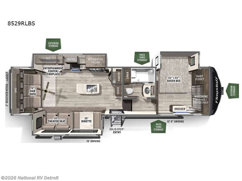 2023 Forest River Flagstaff Classic 8529RLBS - New Fifth Wheel For Sale by National RV Detroit in Belleville, Michigan features Slideout