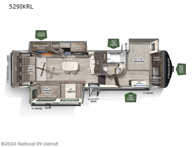 2023 Forest River Flagstaff Super Lite 529IKRL - New Fifth Wheel For Sale by National RV Detroit in Belleville, Michigan