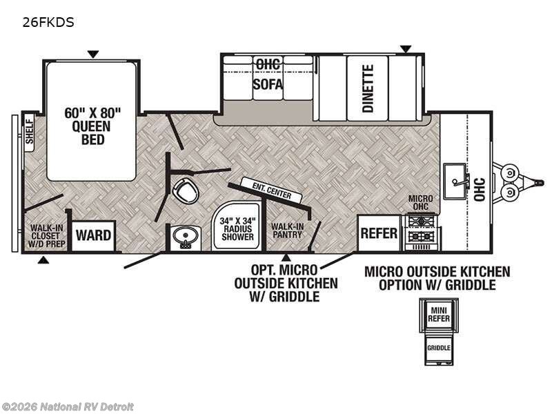 2023 Palomino Puma 26FKDS - New Travel Trailer For Sale by National RV Detroit in Belleville, Michigan features Slideout