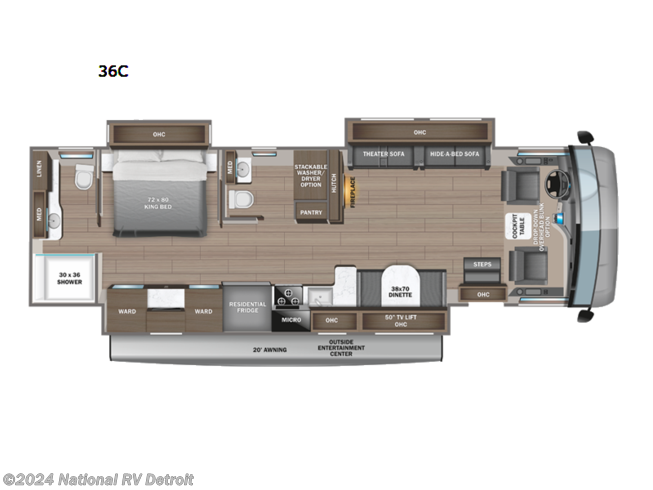2023 Jayco Precept 36C - New Class A For Sale by National RV Detroit in Belleville, Michigan