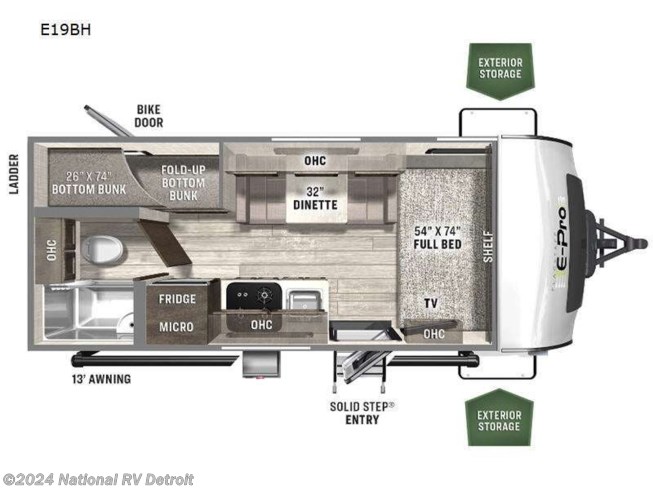2023 Forest River Flagstaff E-Pro E19BH - New Travel Trailer For Sale by National RV Detroit in Belleville, Michigan