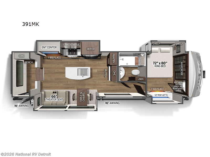 2023 Palomino River Ranch 391MK - New Fifth Wheel For Sale by National RV Detroit in Belleville, Michigan features Slideout