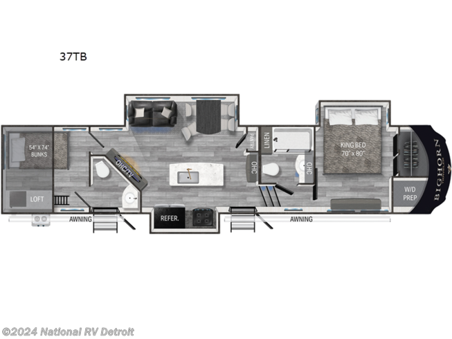 2023 Heartland Bighorn Traveler 37TB - New Fifth Wheel For Sale by National RV Detroit in Belleville, Michigan