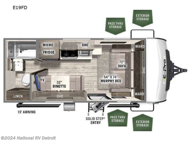 2023 Forest River Flagstaff E-Pro E19FD - New Travel Trailer For Sale by National RV Detroit in Belleville, Michigan
