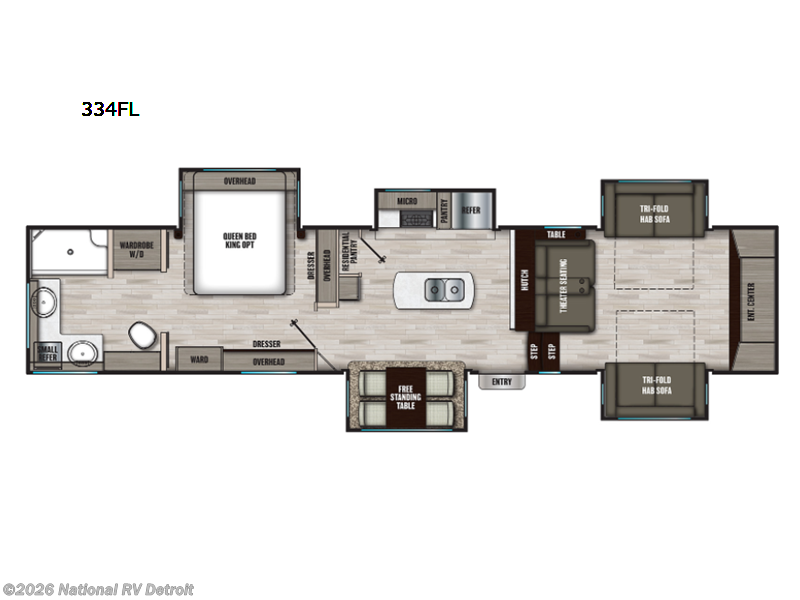 2022 Coachmen Chaparral 334FL - New Fifth Wheel For Sale by National RV Detroit in Belleville, Michigan features Slideout