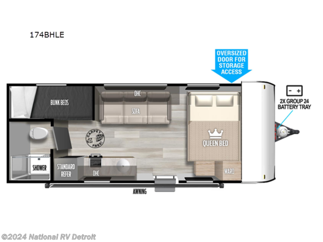 2024 Forest River Salem FSX 174BHLE - New Travel Trailer For Sale by National RV Detroit in Belleville, Michigan