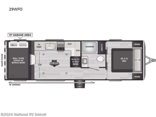 2024 Keystone Raptor Carbon Series 29WFO - New Toy Hauler For Sale by National RV Detroit in Belleville, Michigan