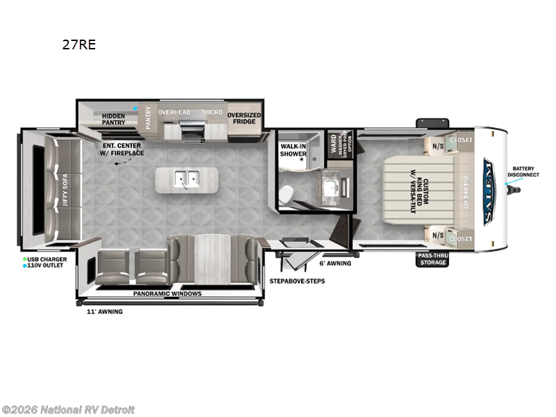 2025 Forest River Salem 27RE - New Travel Trailer For Sale by National RV Detroit in Belleville, Michigan features Slideout