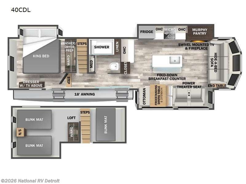 2025 Forest River Cedar Creek Cottage 40CDL - New Destination Trailer For Sale by National RV Detroit in Belleville, Michigan features Slideout