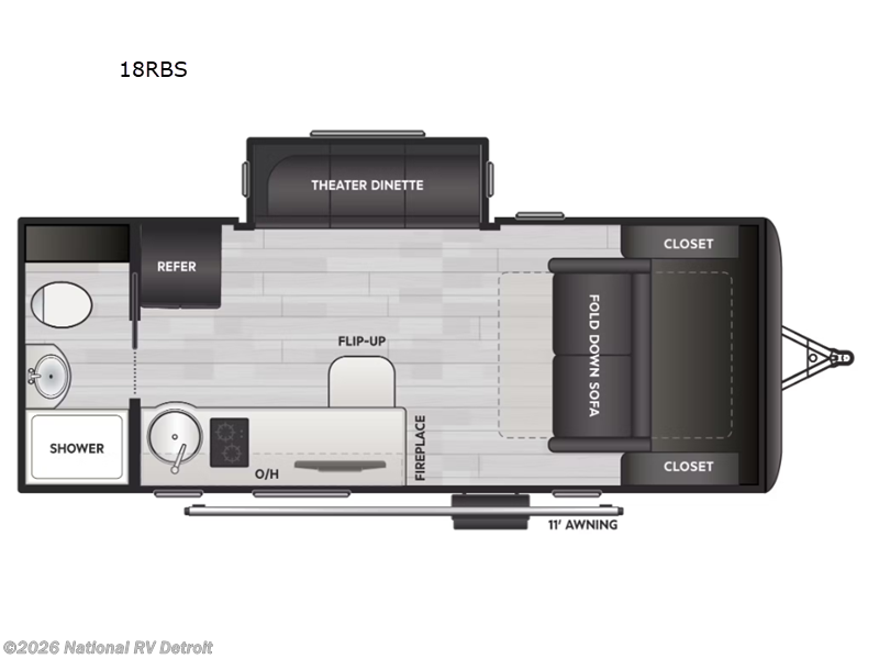 2025 Keystone Sprout 18RBS - New Travel Trailer For Sale by National RV Detroit in Belleville, Michigan features Slideout