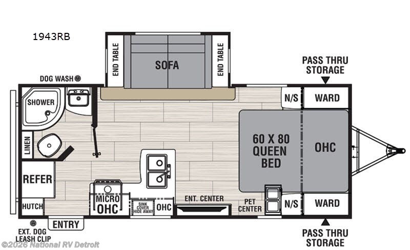 2019 Coachmen Northern Spirit Ultra Lite 1943RB - Used Travel Trailer For Sale by National RV Detroit in Belleville, Michigan features Slideout